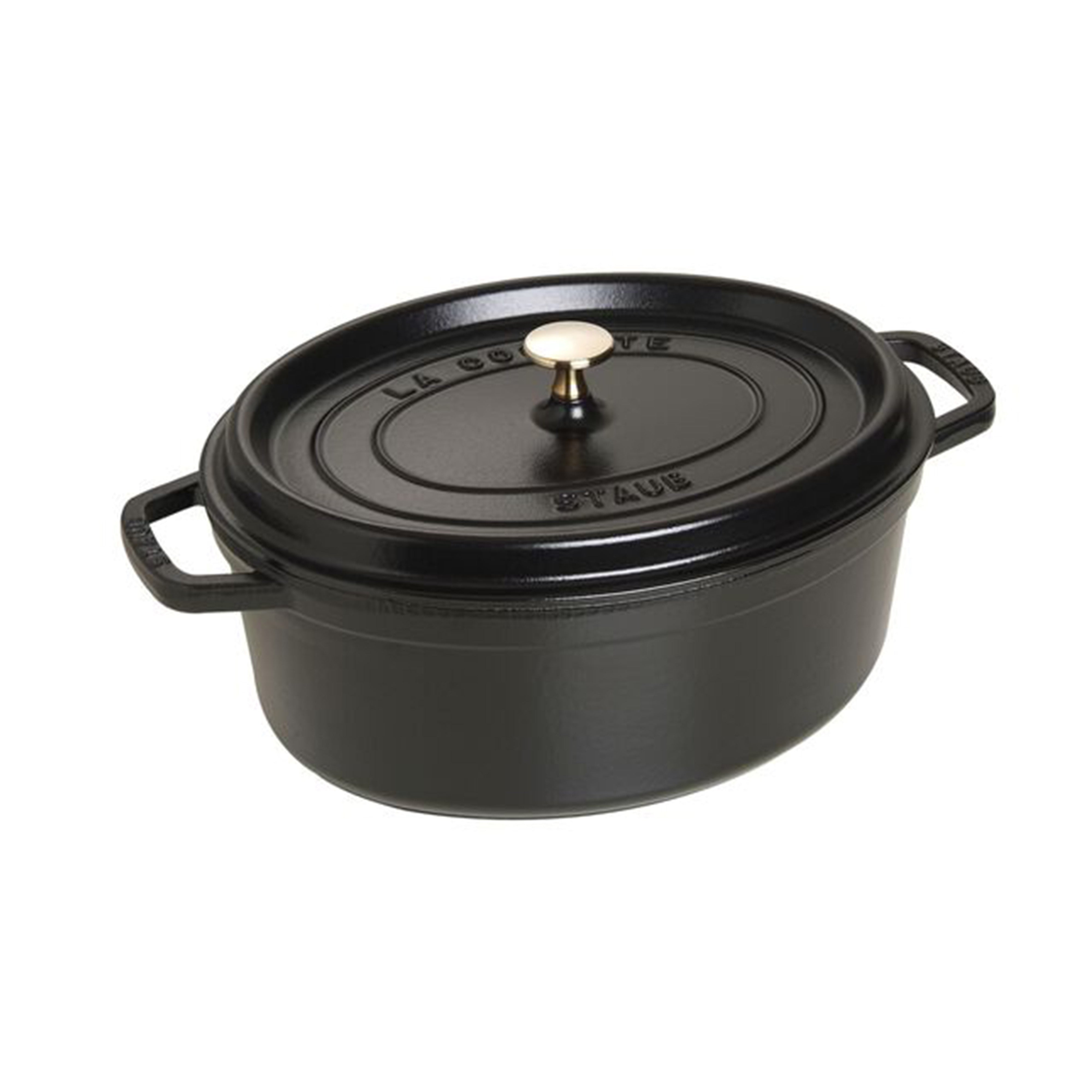 Staub Cast Iron Black Matte Oval Cocotte, 5.75-Quart