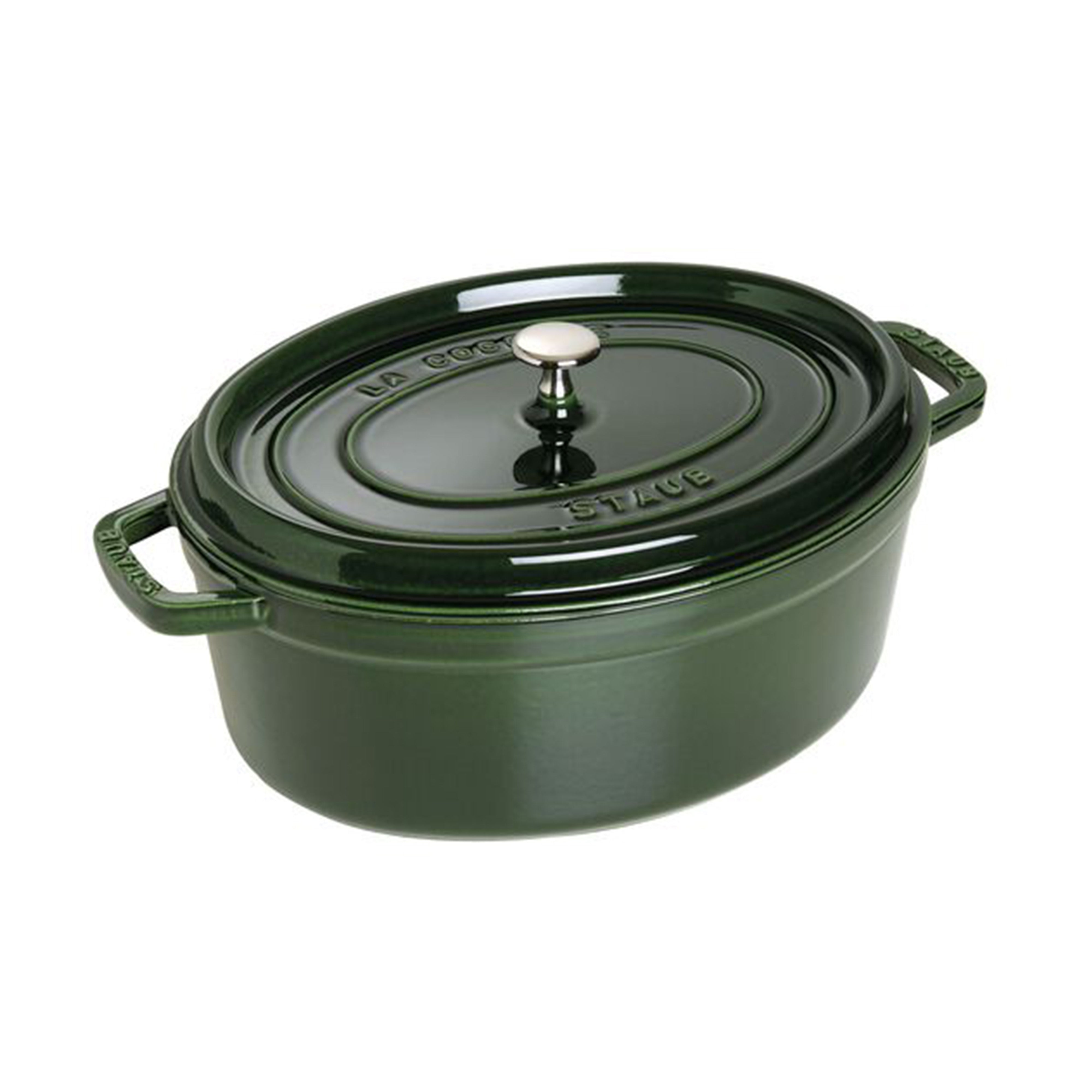 Staub Cast Iron Basil Oval Cocotte, 5.75-Quart