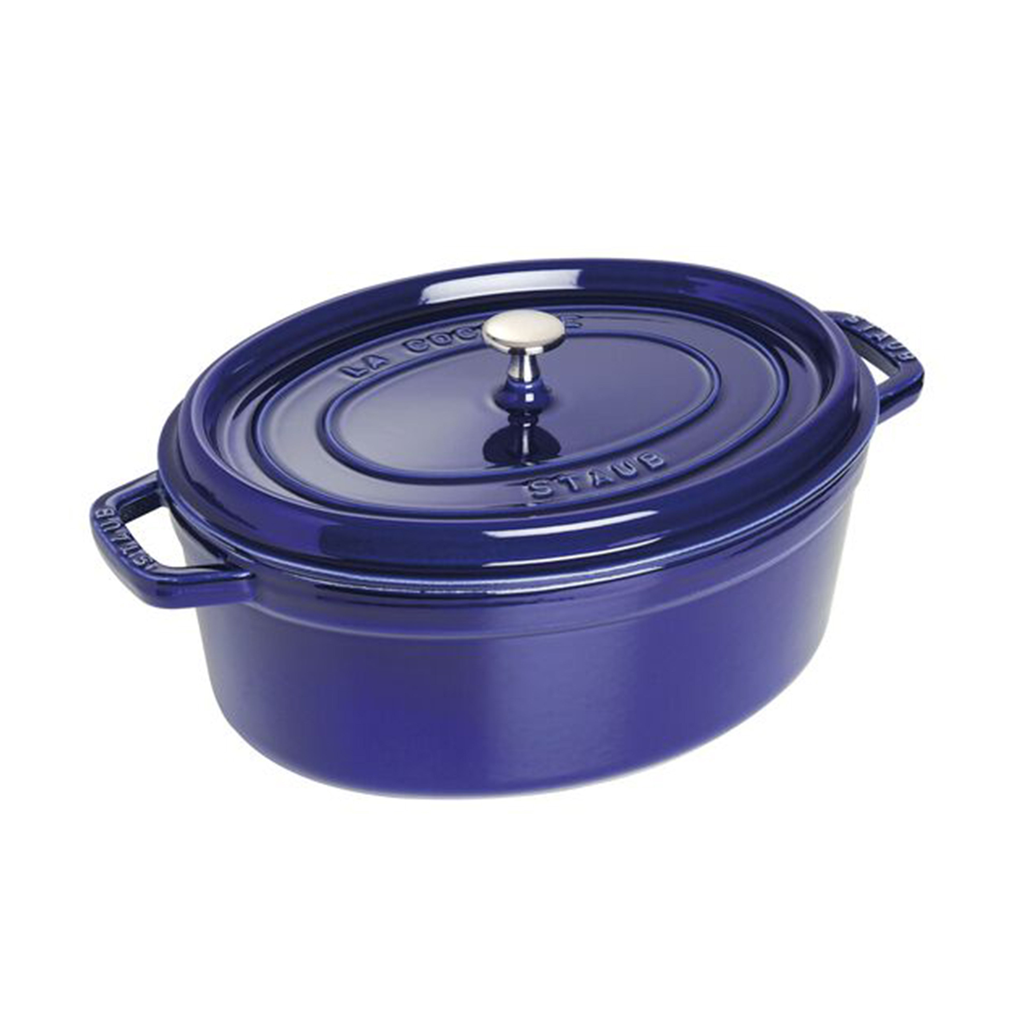 Staub Cast Iron Dark Blue Oval Cocotte, 5.75-Quart