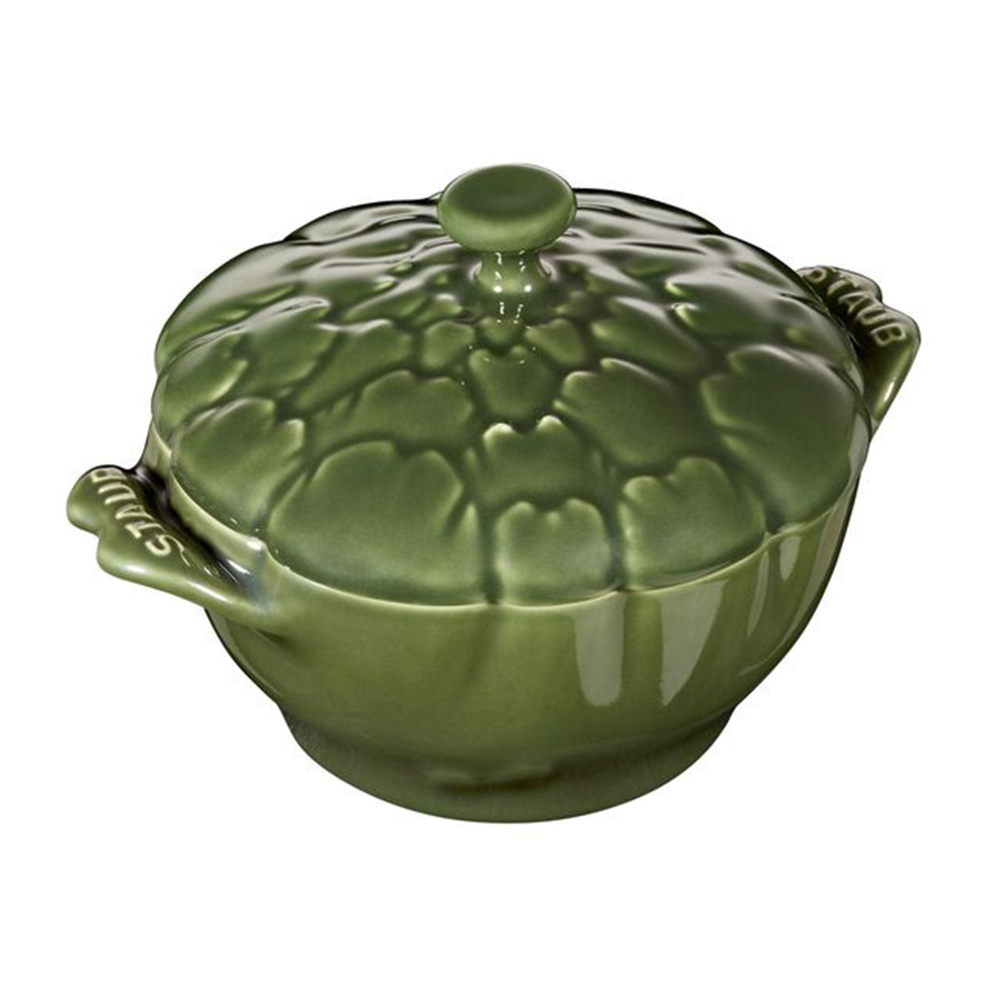 Staub Cast Iron Basil Artichoke Petite Cocotte, 0.4-Quart