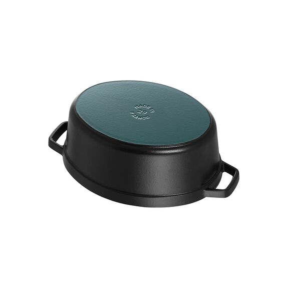 Staub Cast Iron Black Matte Oval Cocotte, 5.75-Quart