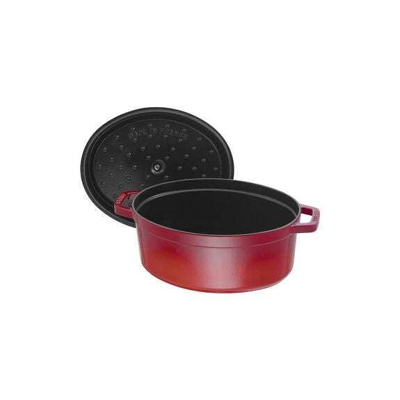 Staub Cast Iron Cherry Oval Cocotte, 5.75-Quart