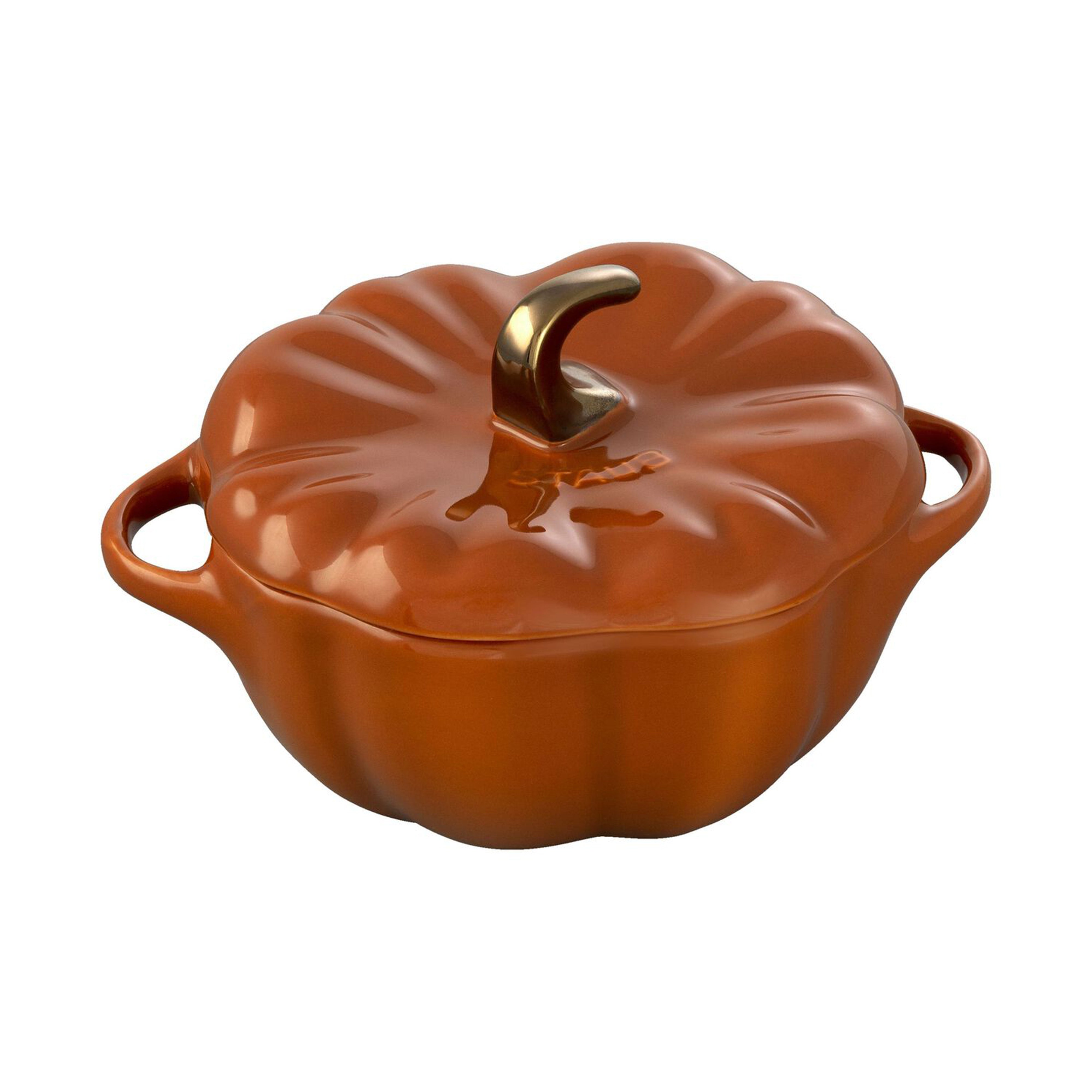 Staub Cast Iron Burnt Orange Pumpkin Cocotte, 0.75-Quart