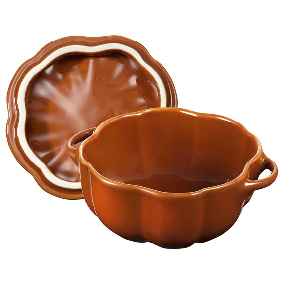 Staub Cast Iron Burnt Orange Pumpkin Cocotte, 0.5-Quart