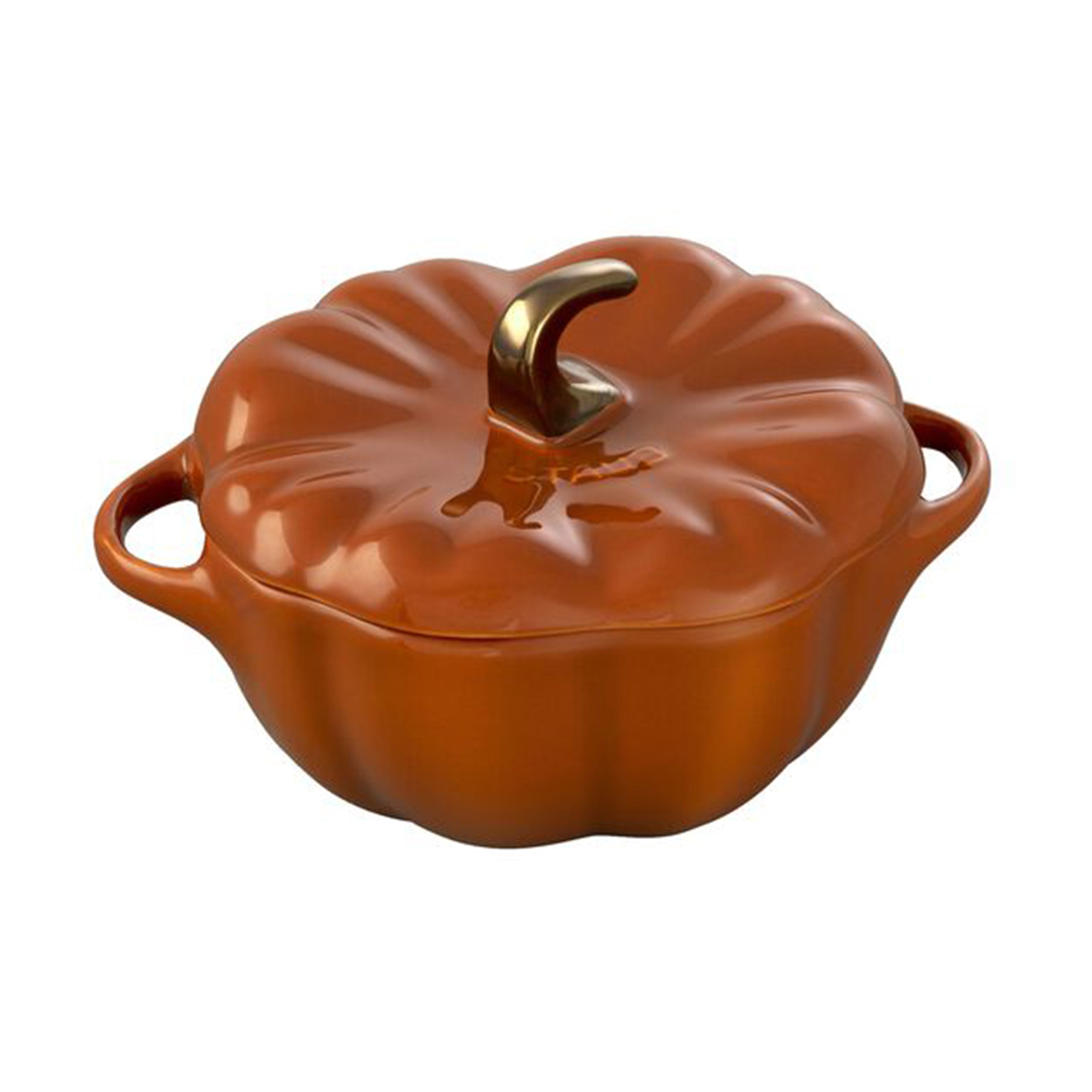 Staub Cast Iron Burnt Orange Pumpkin Cocotte, 0.5-Quart