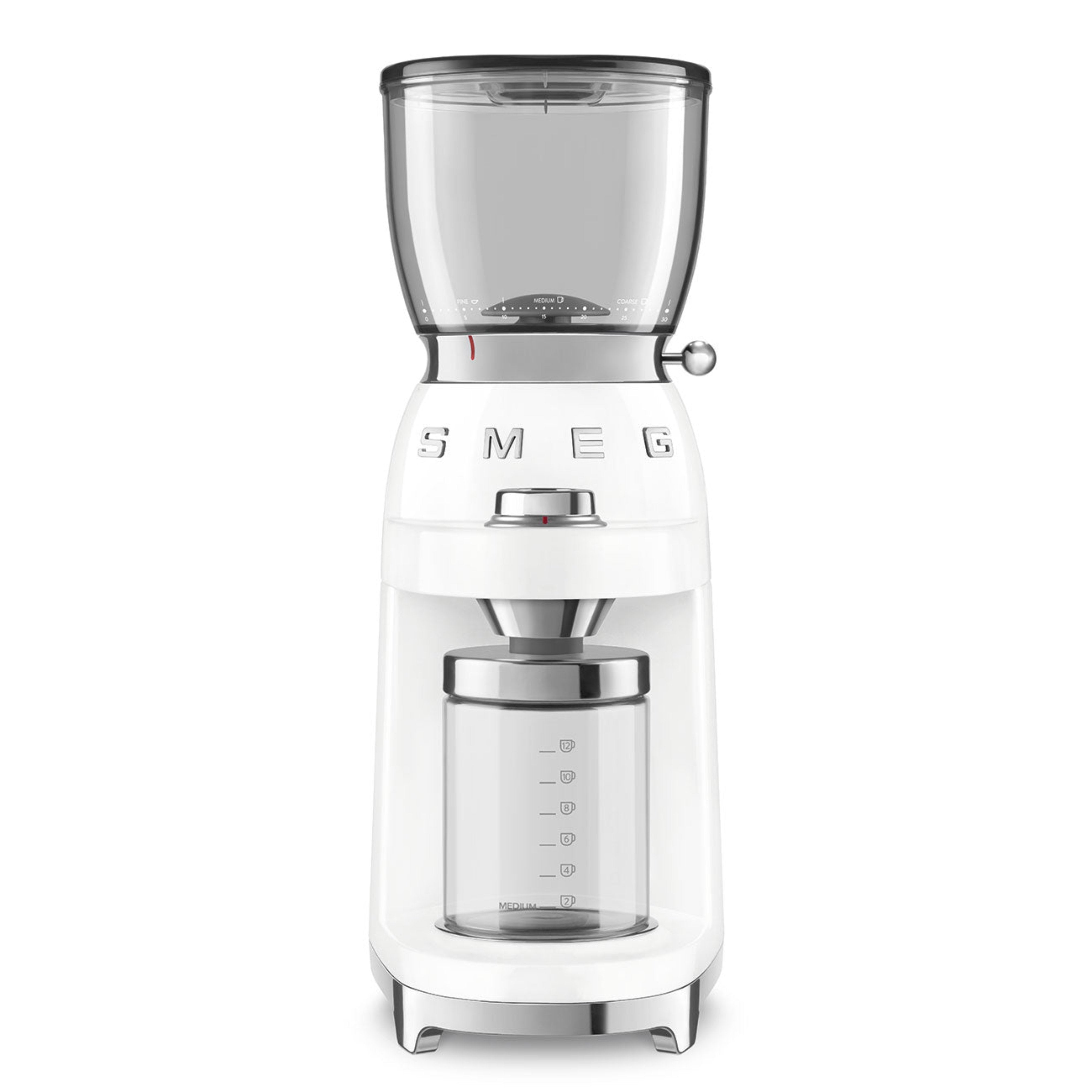 Smeg 50's Retro Style Aesthetic White Coffee Grinder