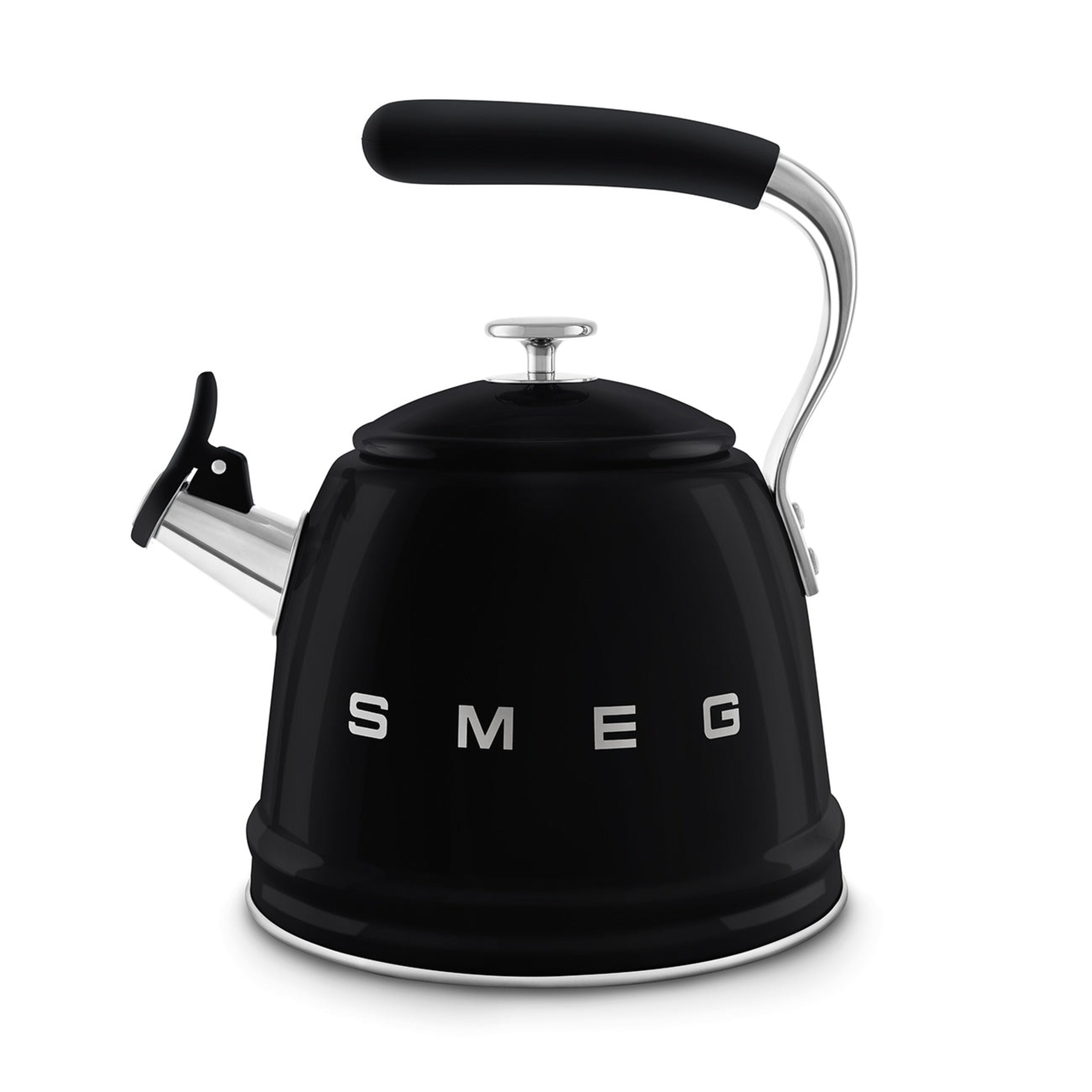 Smeg 50's Retro Style Aesthetic Black Whistling Kettle