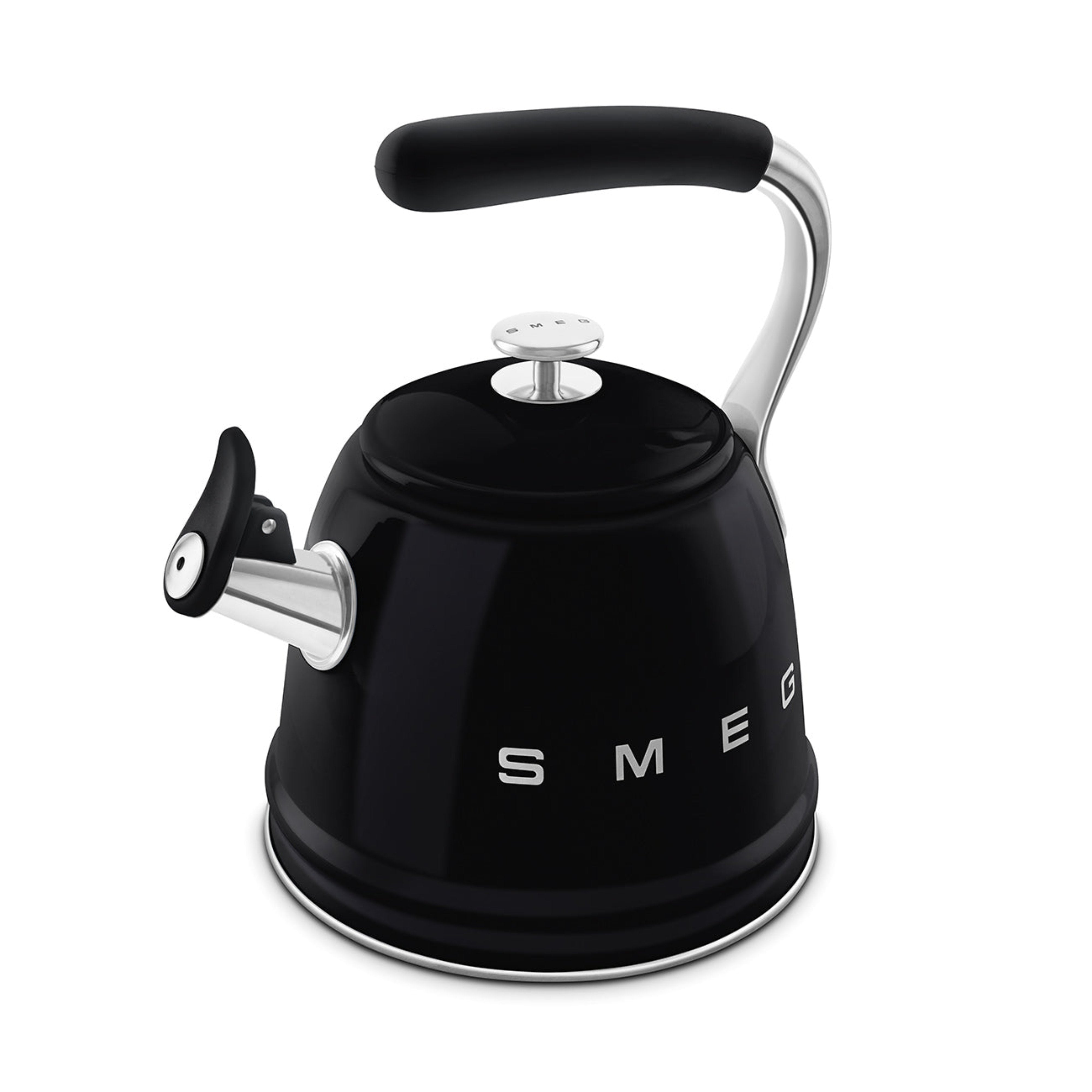 Smeg 50's Retro Style Aesthetic Black Whistling Kettle