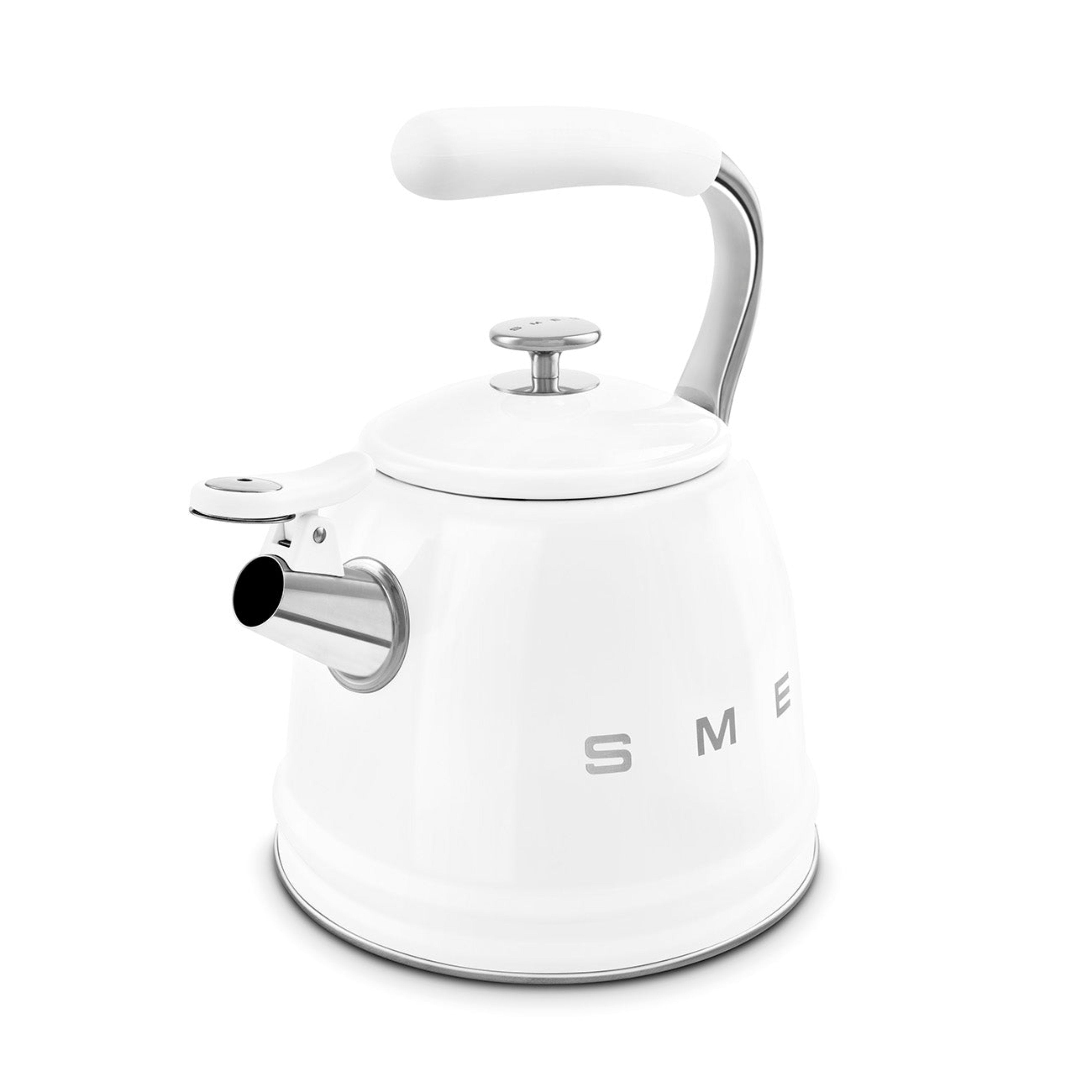 Smeg 50's Retro Style Aesthetic White Whistling Kettle