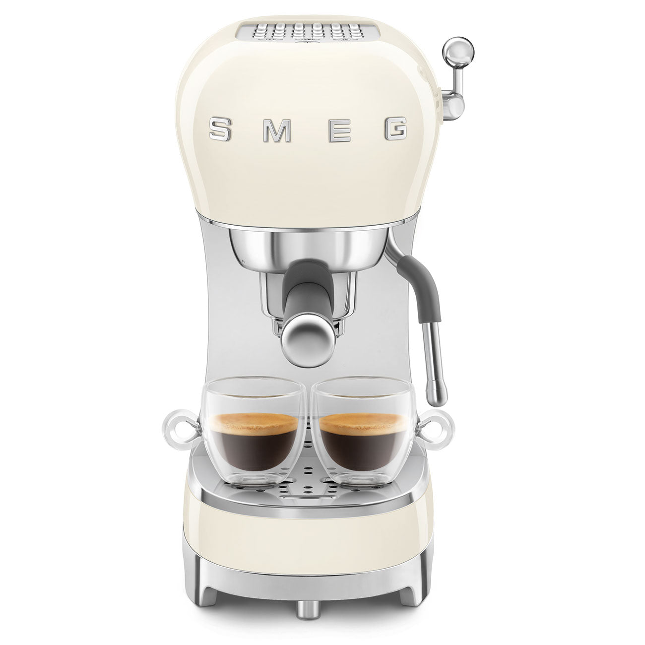 Smeg 50's Retro Style Aesthetic Espresso Coffee Machine, Cream