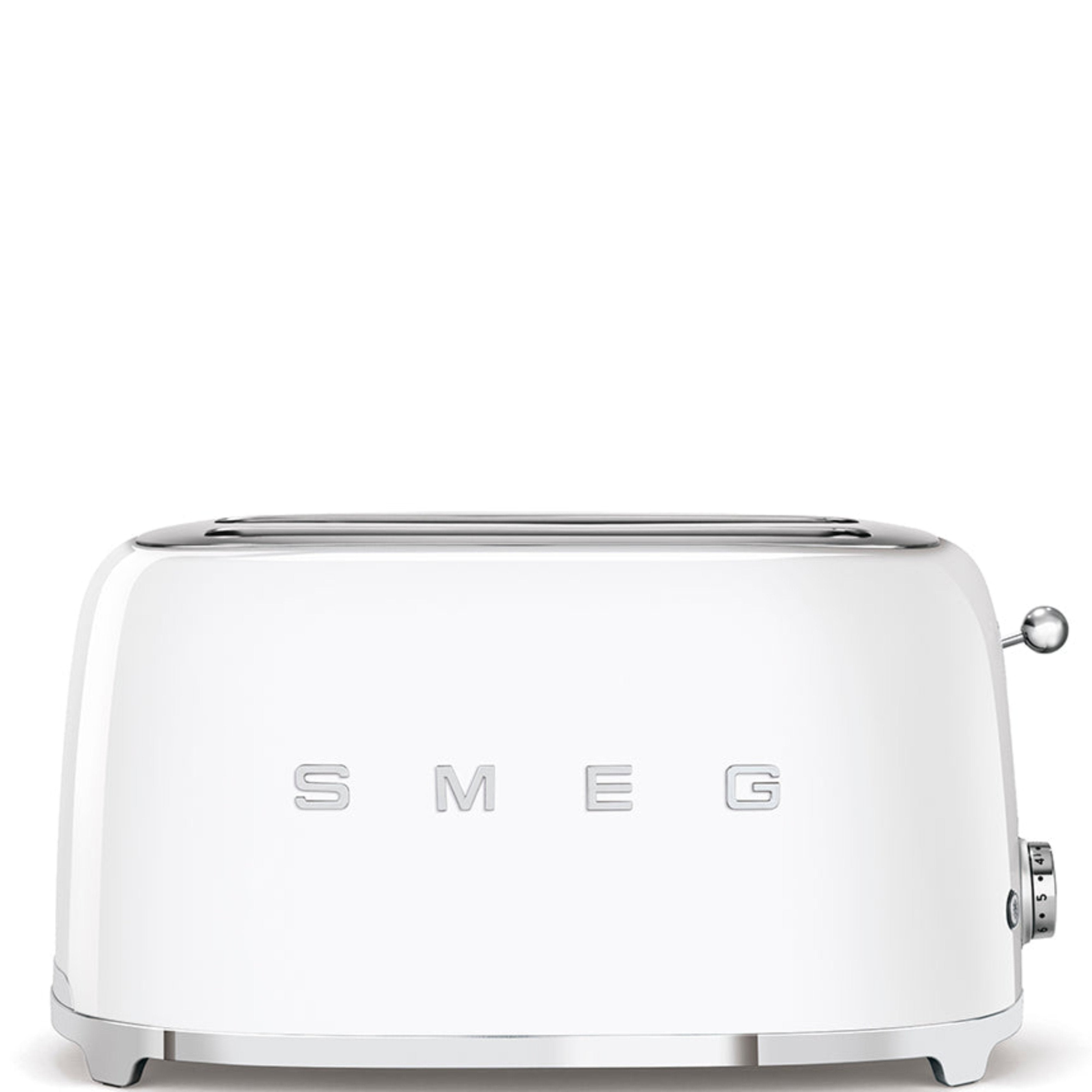 Smeg 50's Retro Style Aesthetic White 4 Slice Toaster