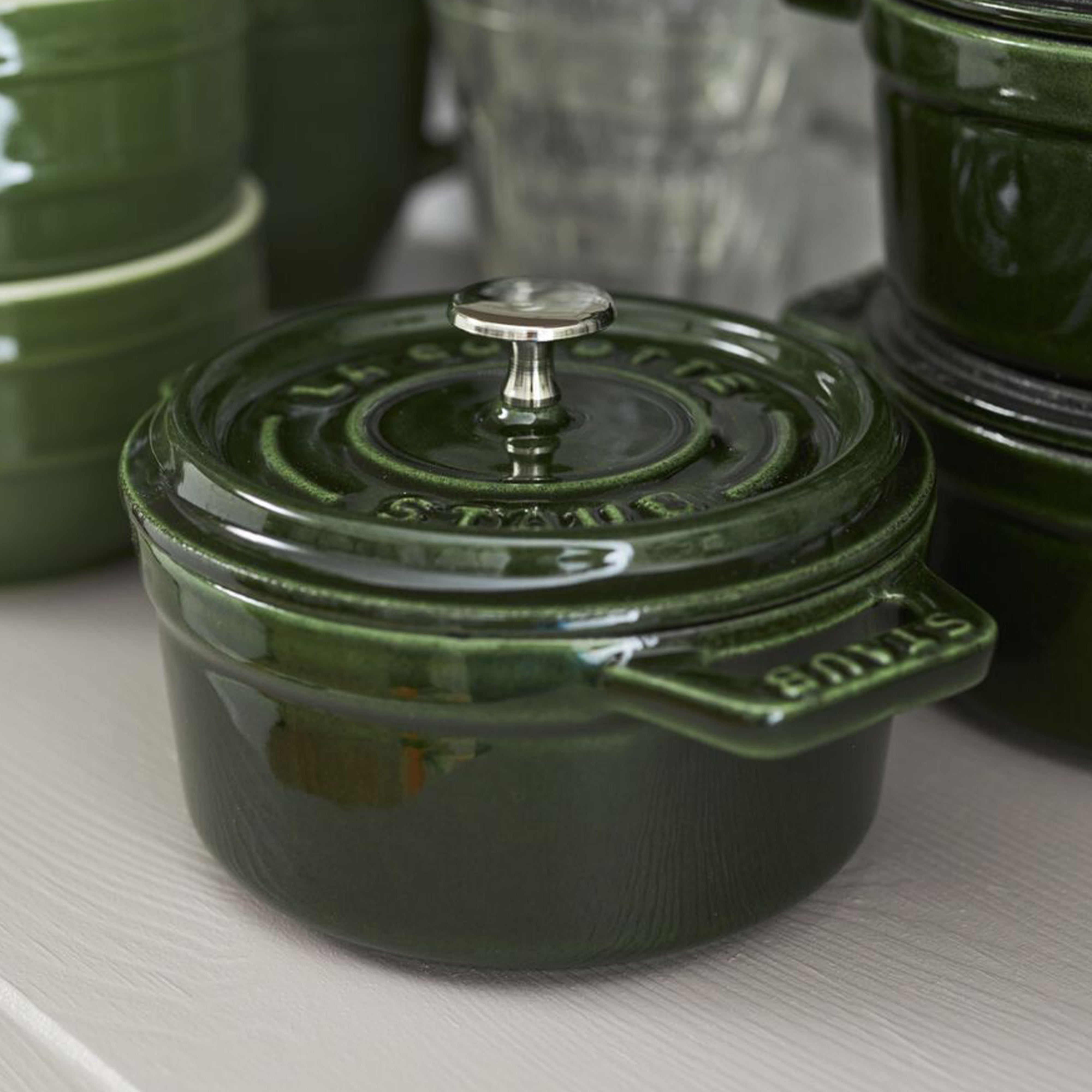 Staub Cast Iron Basil Mini Round Cocotte, 0.25-Quart