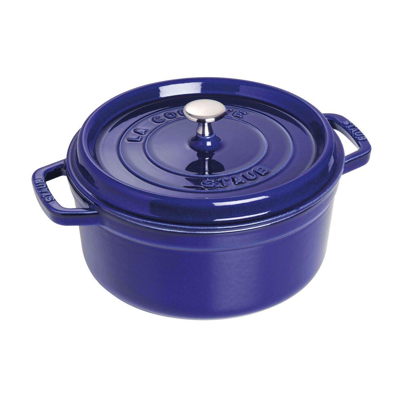 Staub Cast Iron Dark Blue Round Cocotte, 2.75-Quart