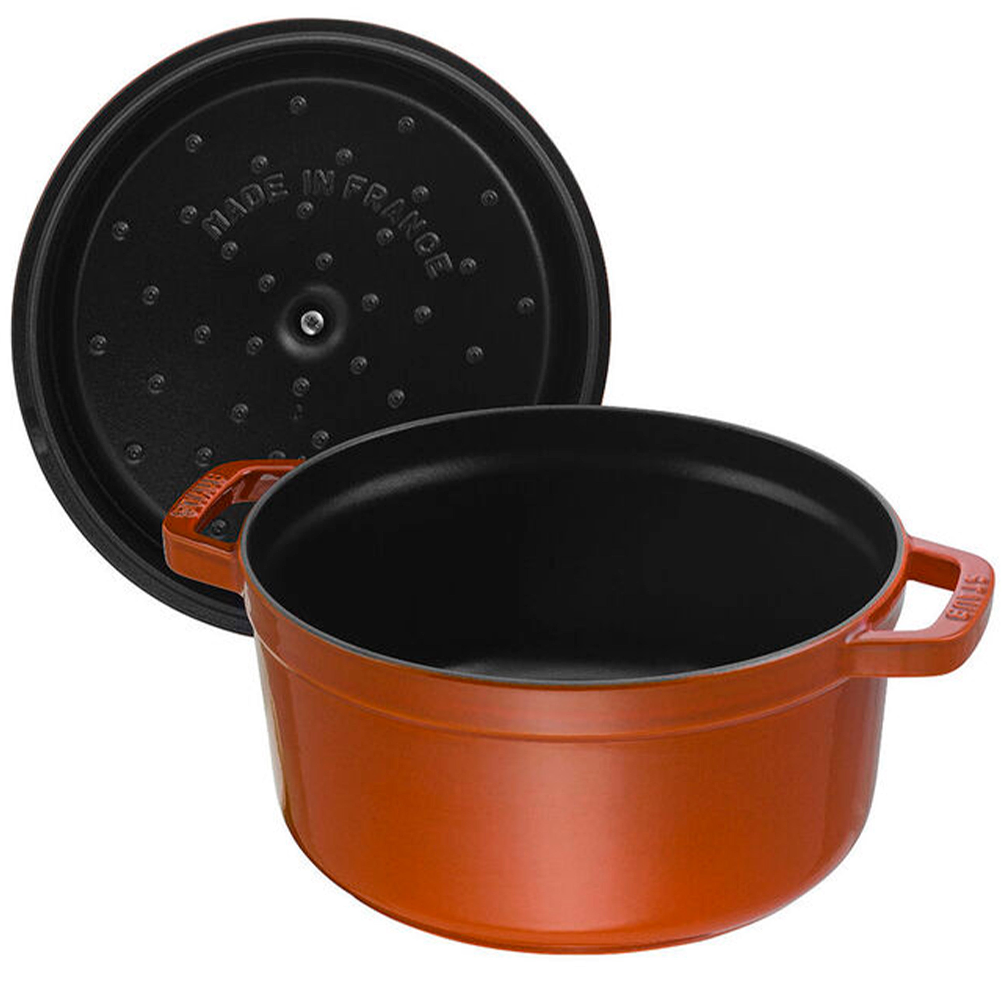 Staub Cast Iron Burnt Orange Round Cocotte 4-Quart