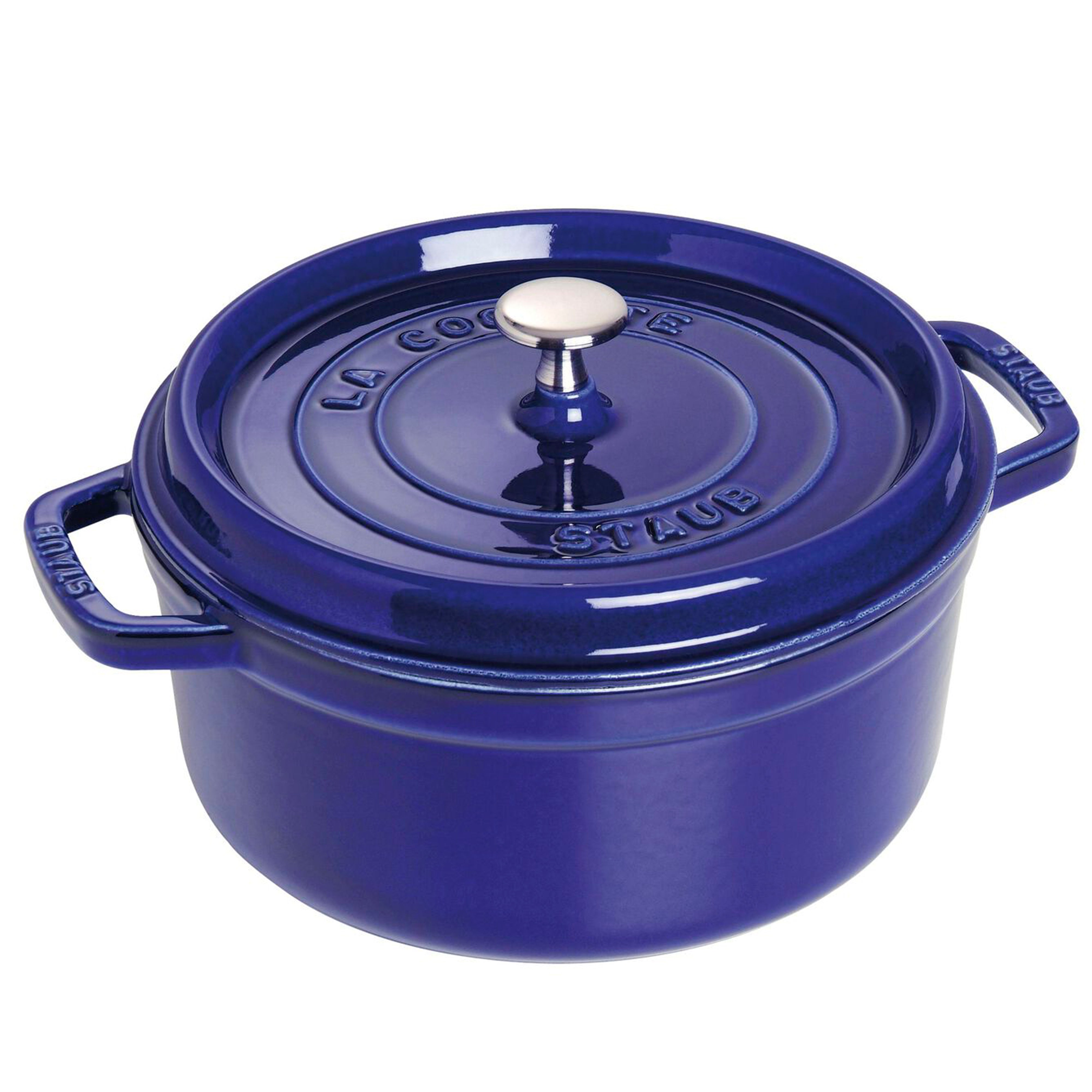 Staub Cast Iron Dark Blue Round Cocotte, 5.5-Quart