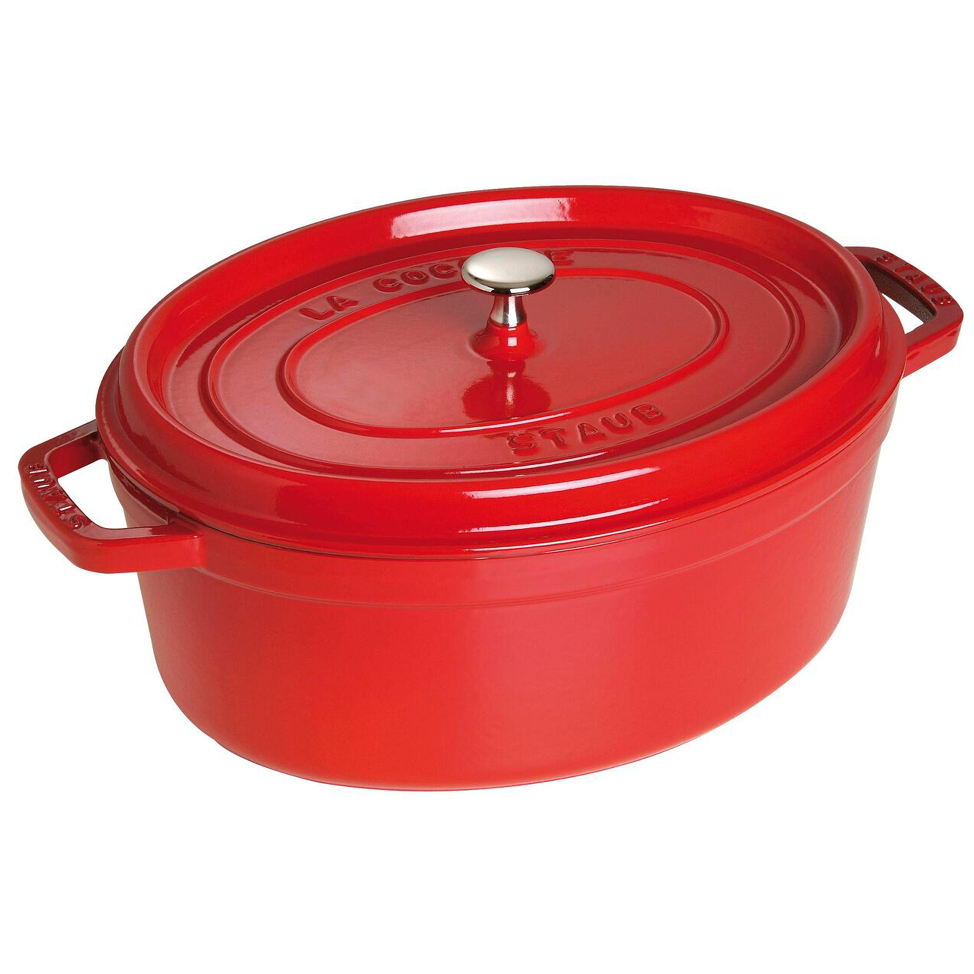 Staub Cast Iron Cherry Oval Cocotte, 7-Quart