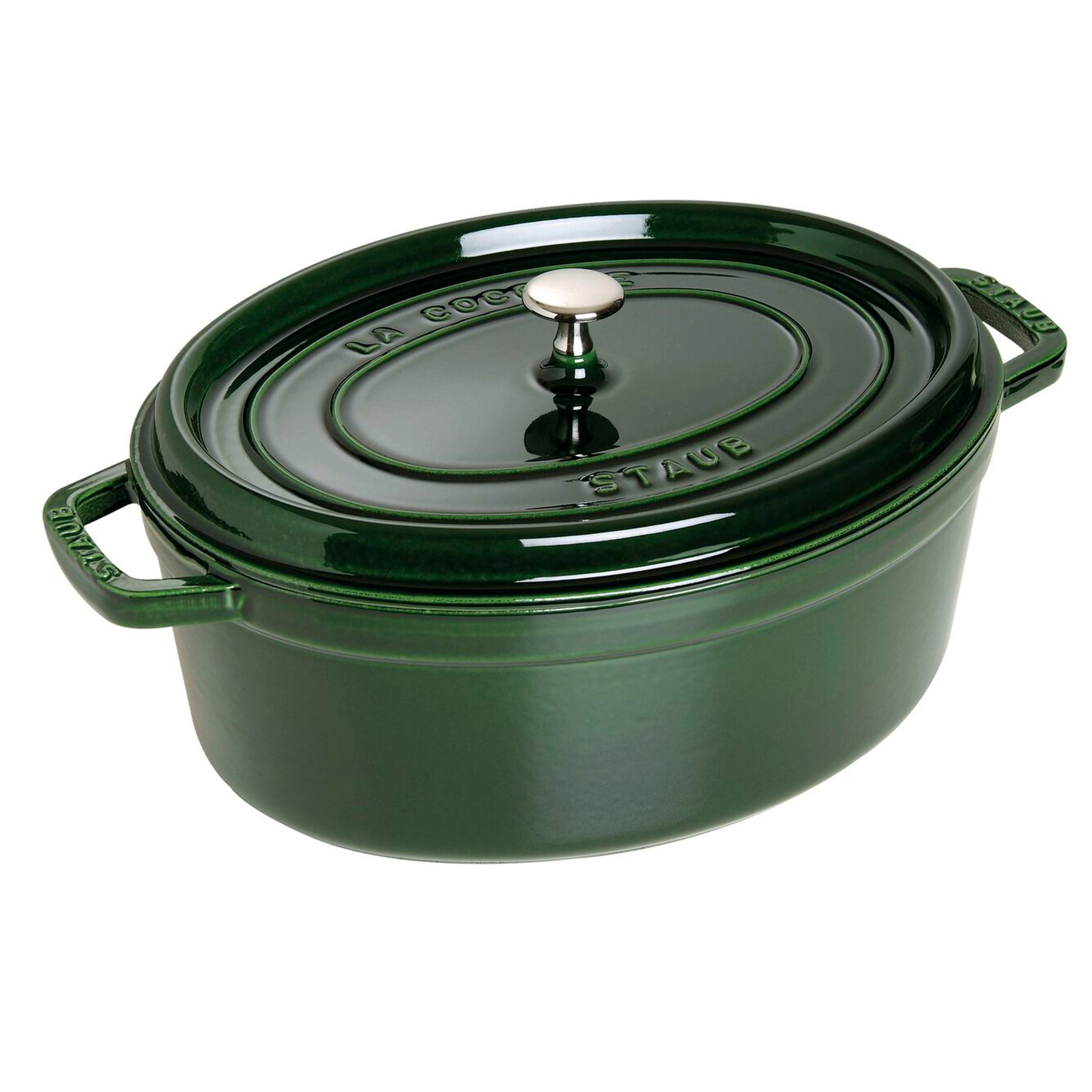 Staub Cast Iron Basil Oval Cocotte, 7-Quart