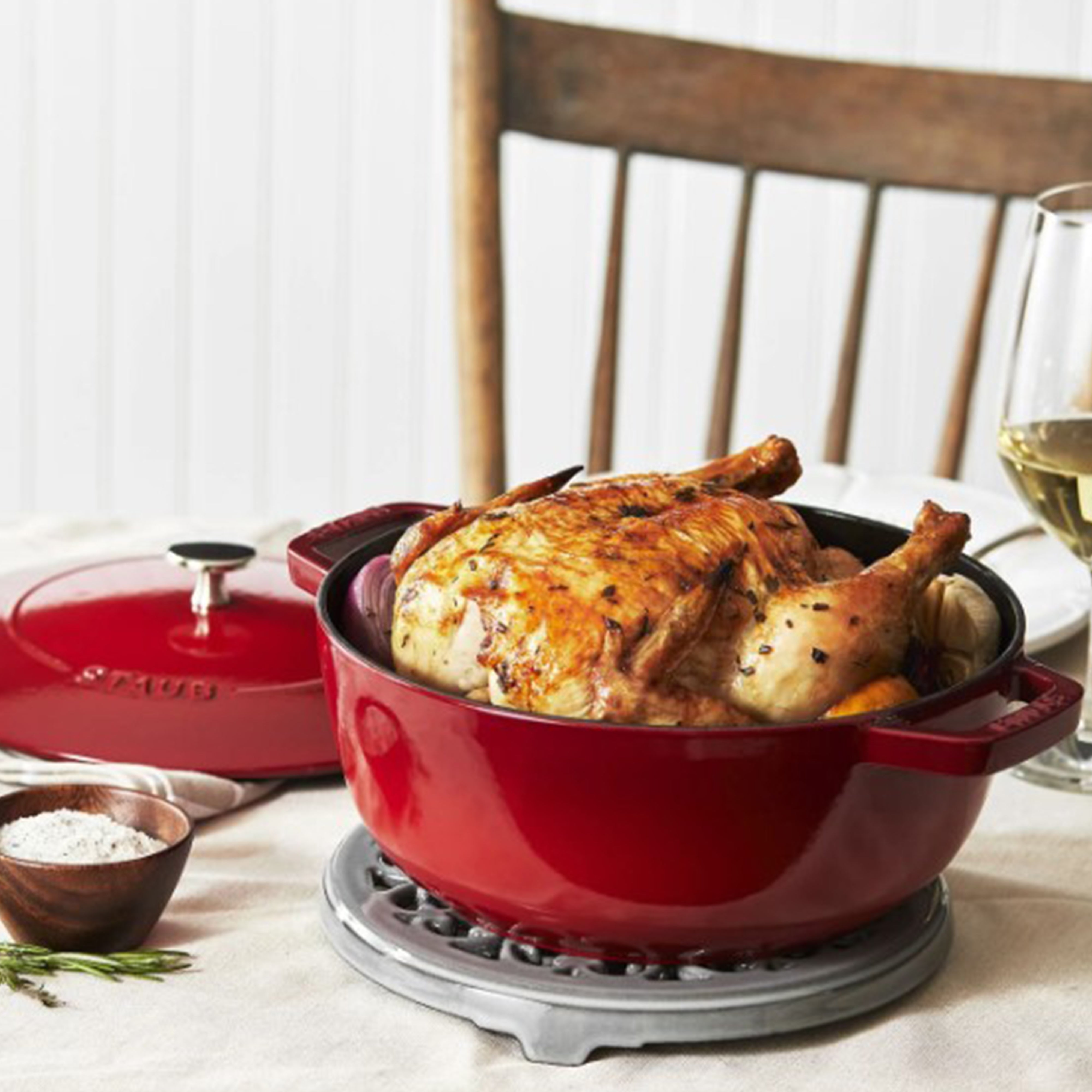 Staub Cast Iron Cherry Essential French Oven, 3.75-Quart