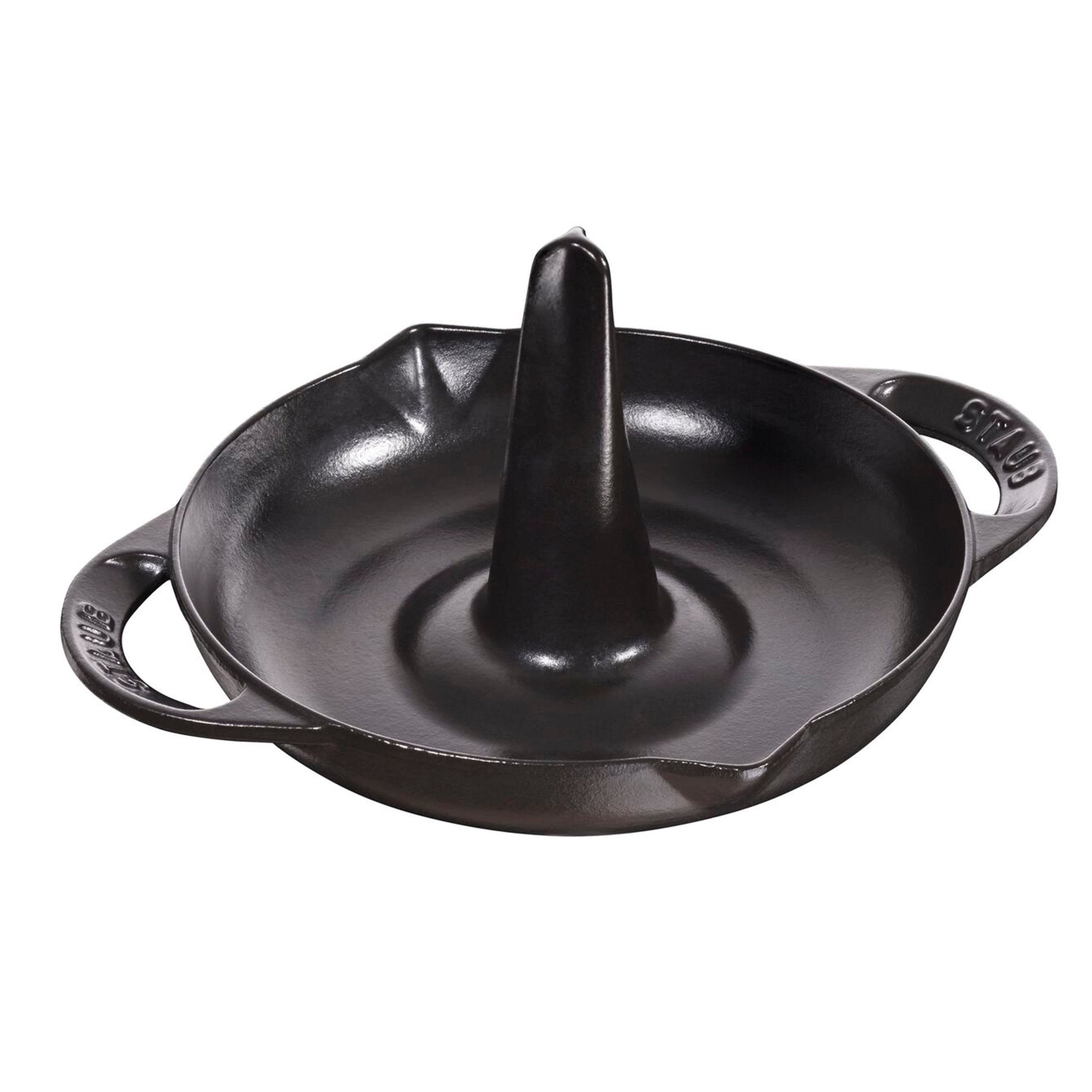 Staub Cast Iron Black Vertical Chicken Roaster, 9.5-Inches