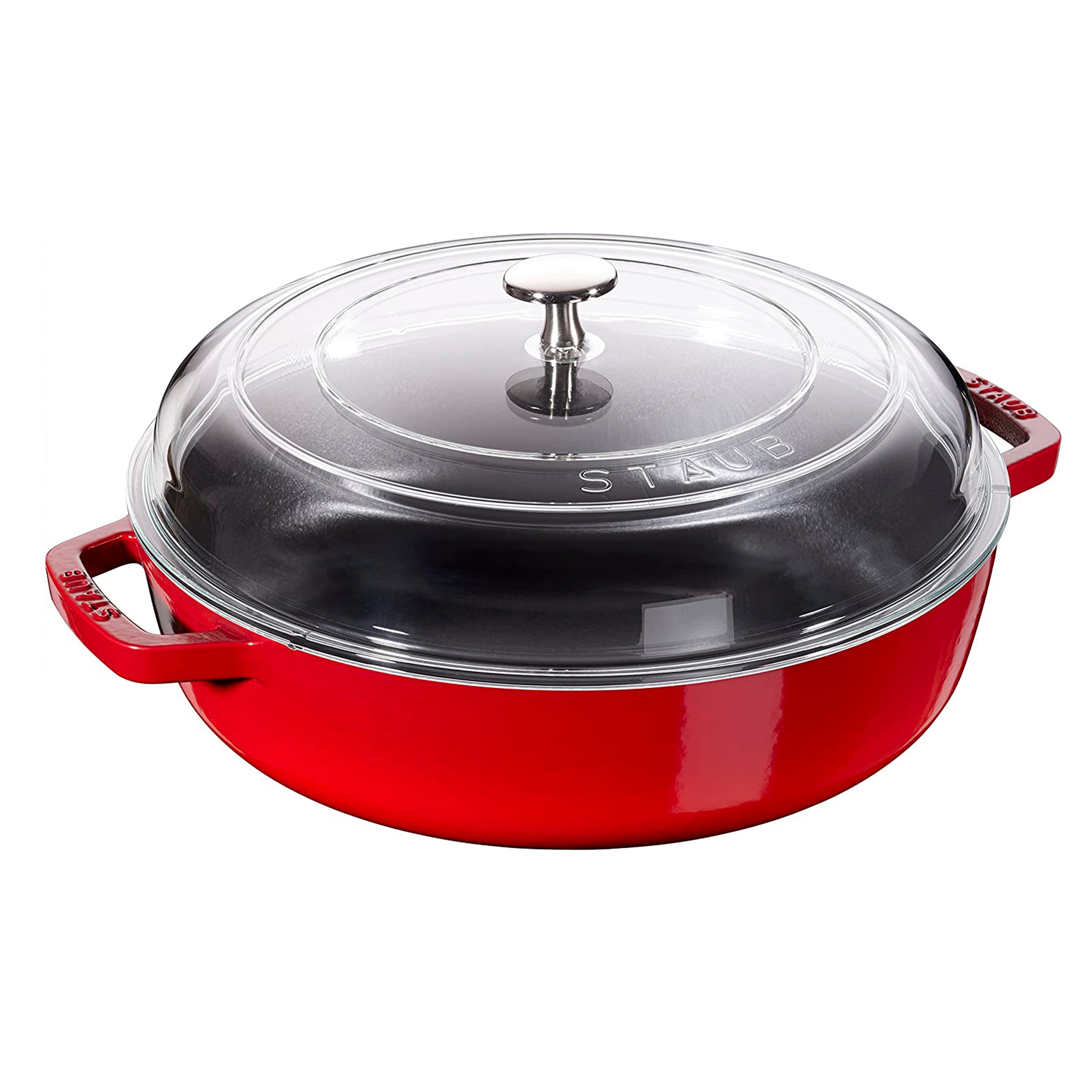 Staub Cast Iron Cherry Braiser with Glass Lid, 3.3-Quart