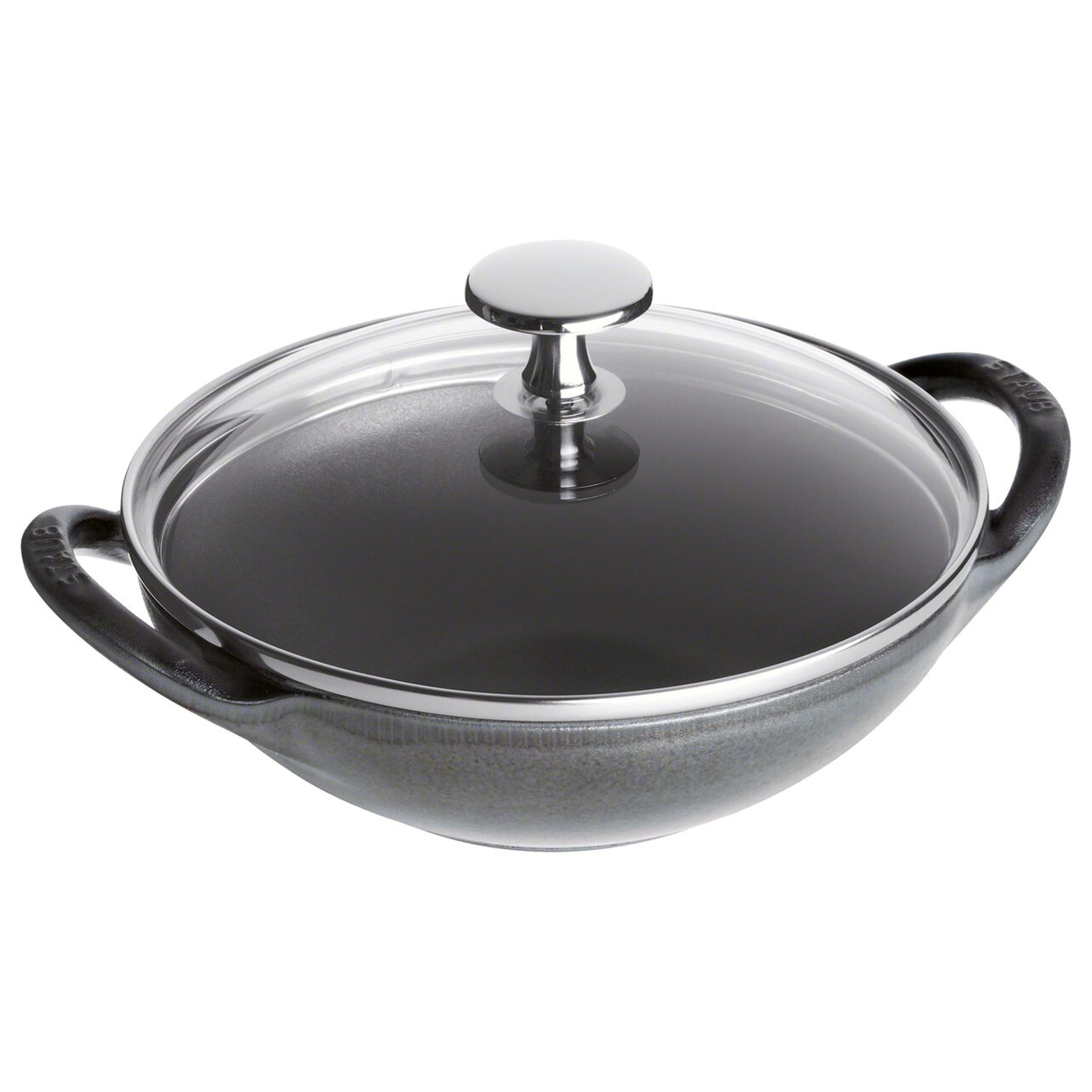 Staub Cast Iron Baby Wok Perfect Pans 0.5-Quart Graphite Grey - LaCuisineStore