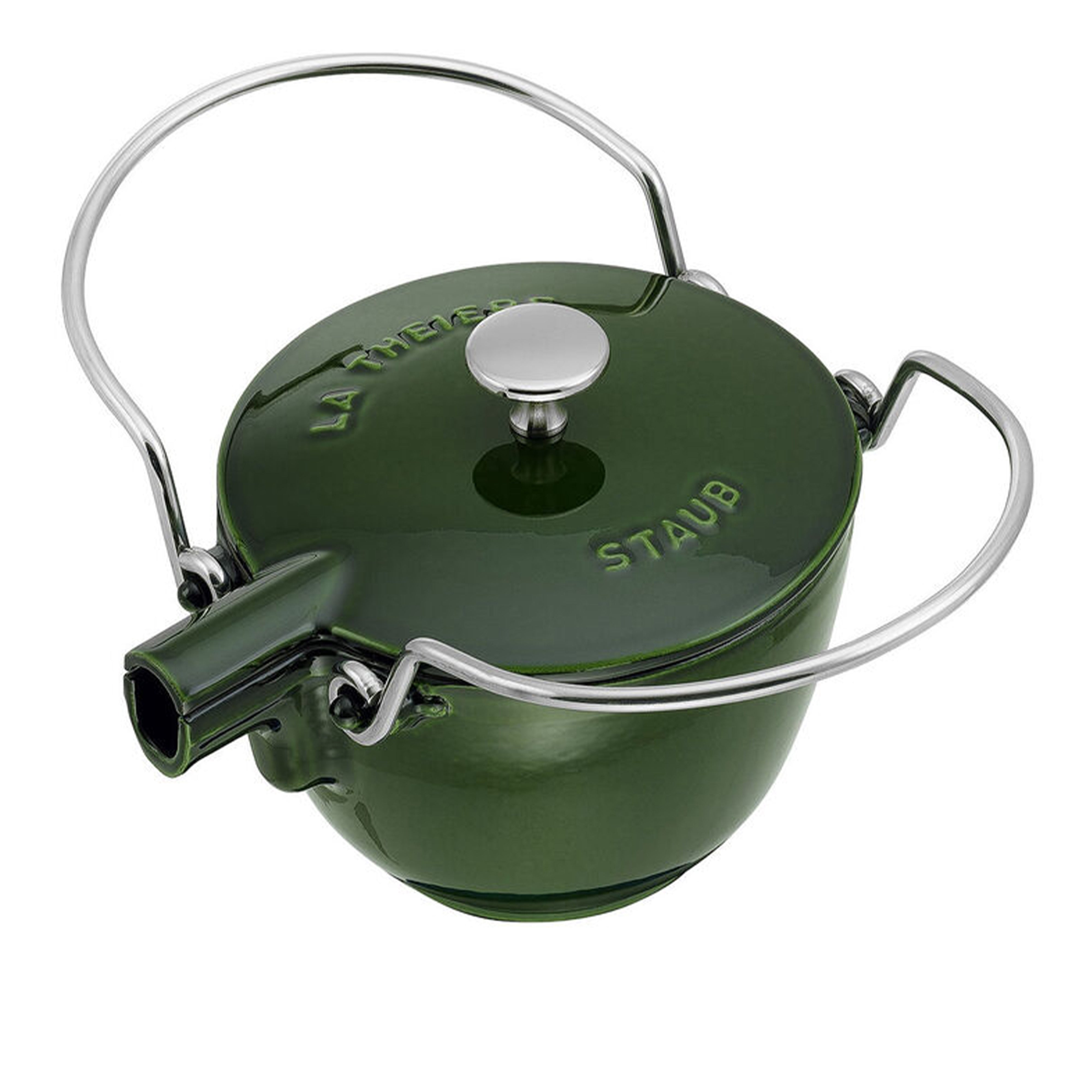 Staub Cast Iron Basil Round Tea Kettle, 1-Quart