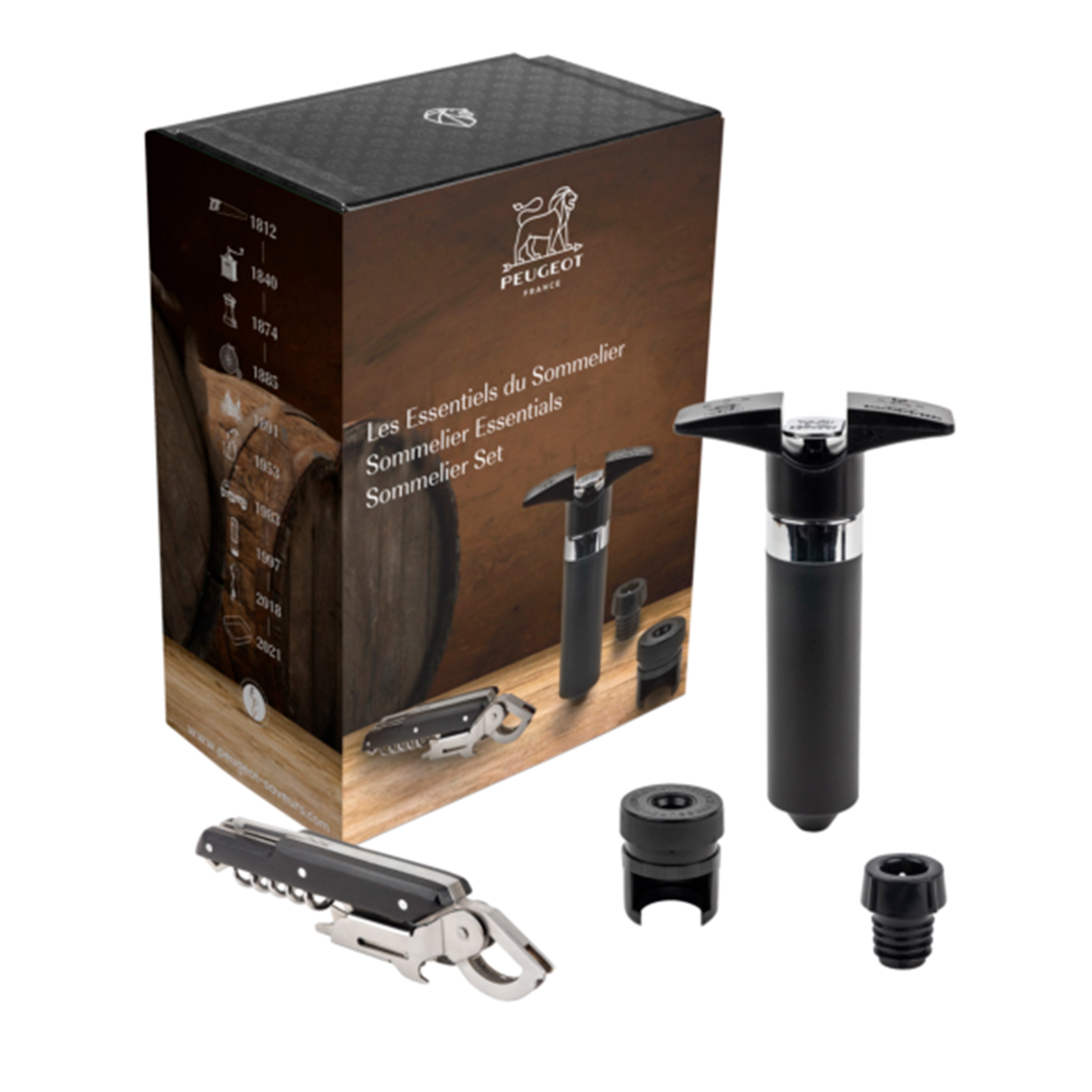 Peugeot Clavelin Sommelier Corkscrew and Epivac Duo Vacuum Pump Gift Set