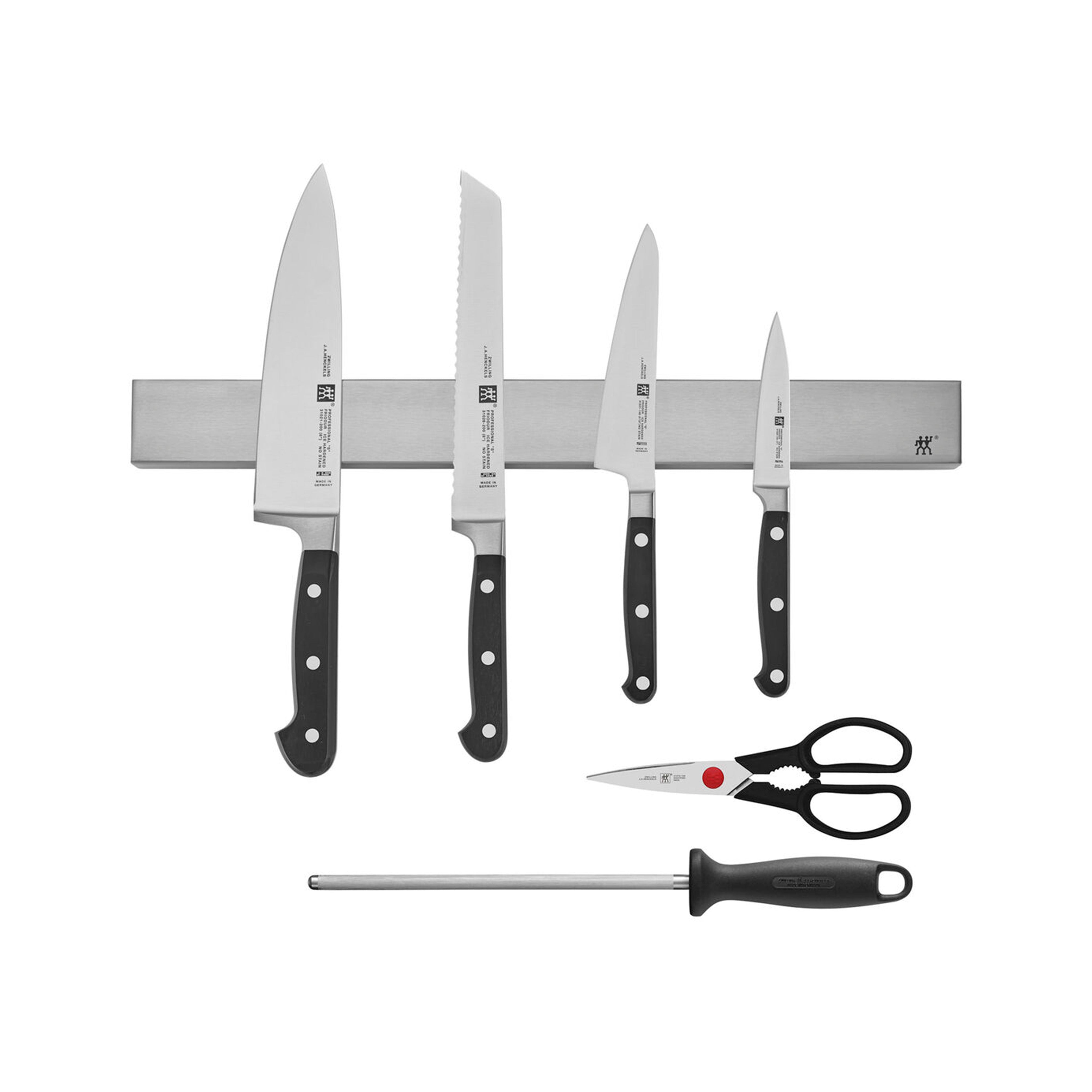 Zwilling Professional S 7-Piece Knife Set With Stainless Steel Magnetic Bar