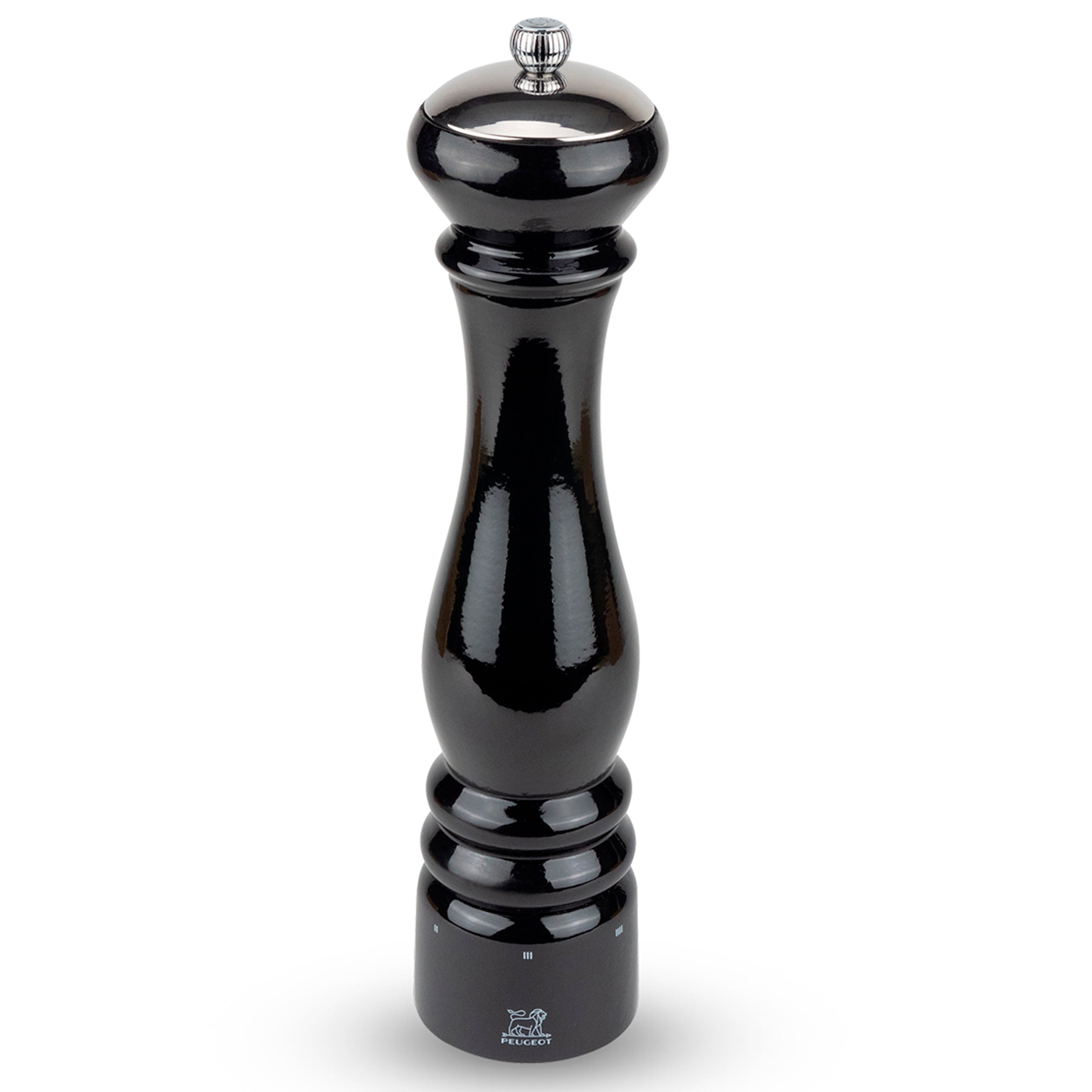 Peugeot Paris Icone U'Select Wood Pepper Mill Black Lacquered, 12-Inches