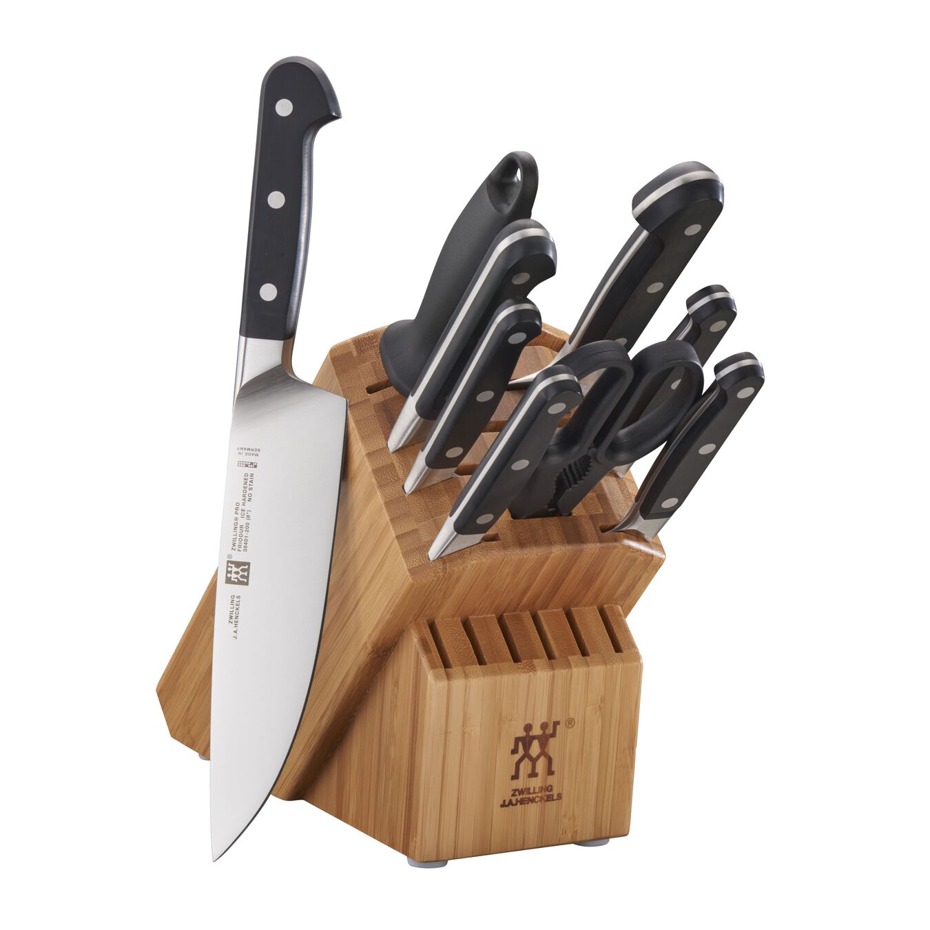 Zwilling Pro Knife Block Set Bamboo, 10-Piece - LaCuisineStore