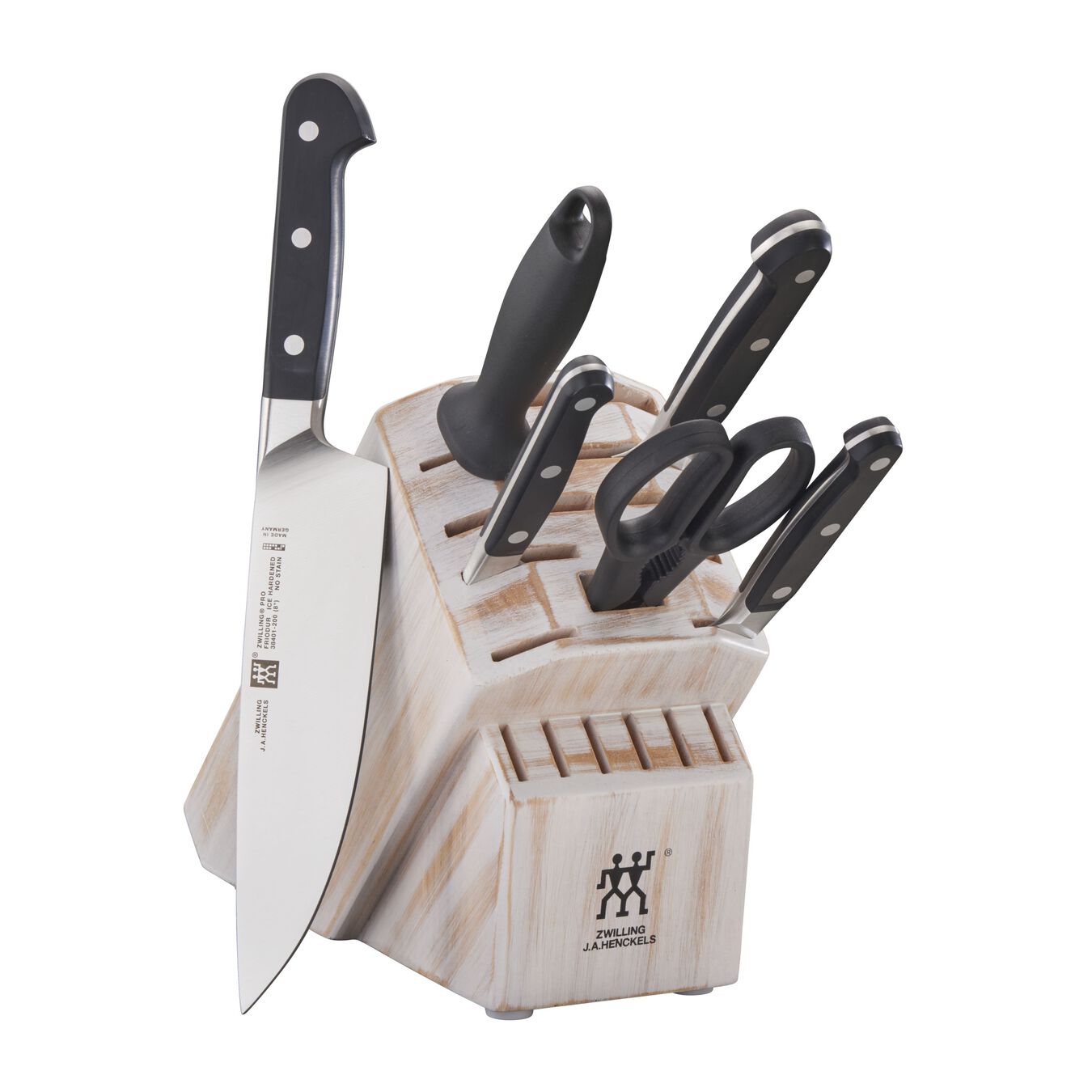 Zwilling Pro Knife Block Set Rustic White, 7-Piece - LaCuisineStore