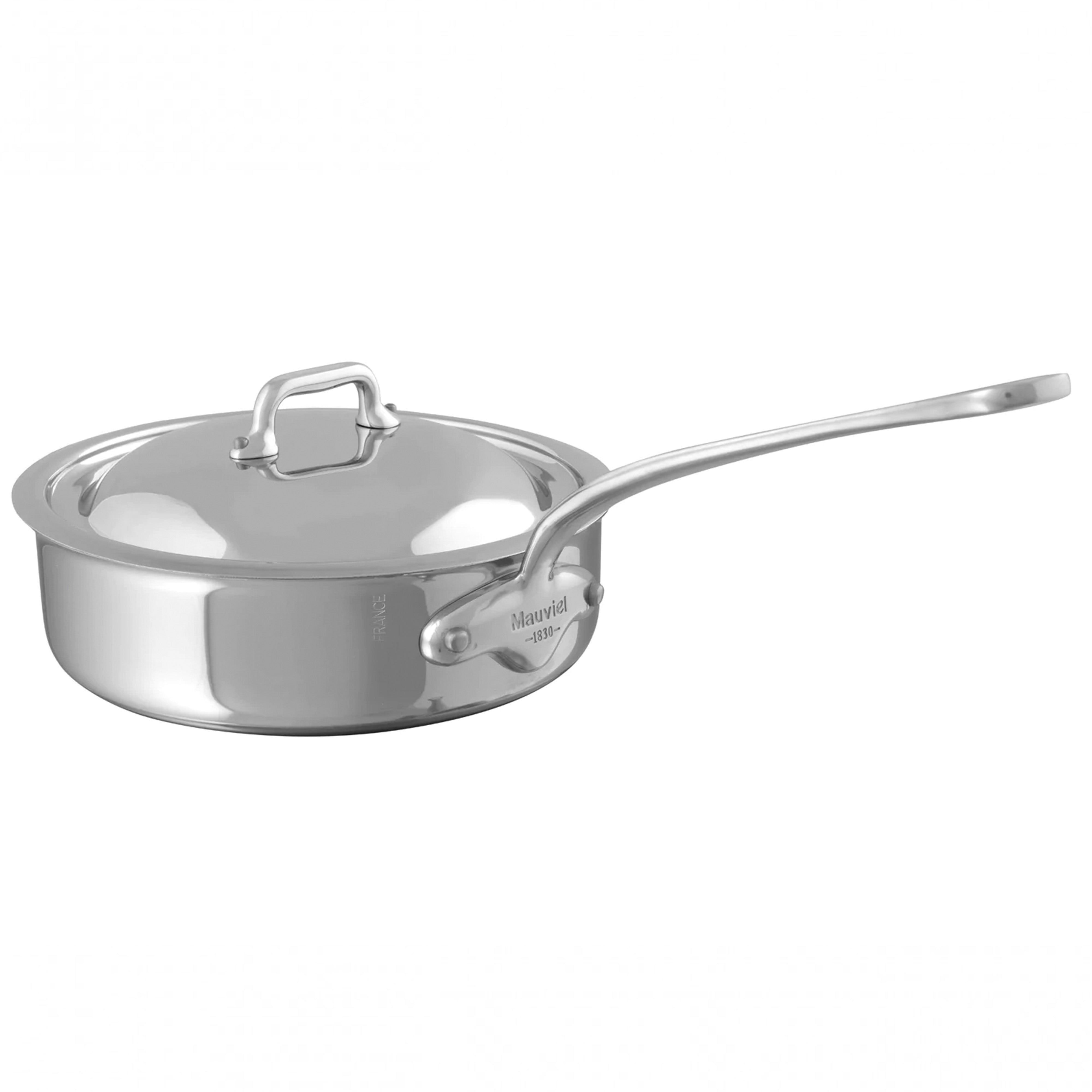 Mauviel M'Cook Stainless Steel Saute Pan With Lid, 1.9-Quart