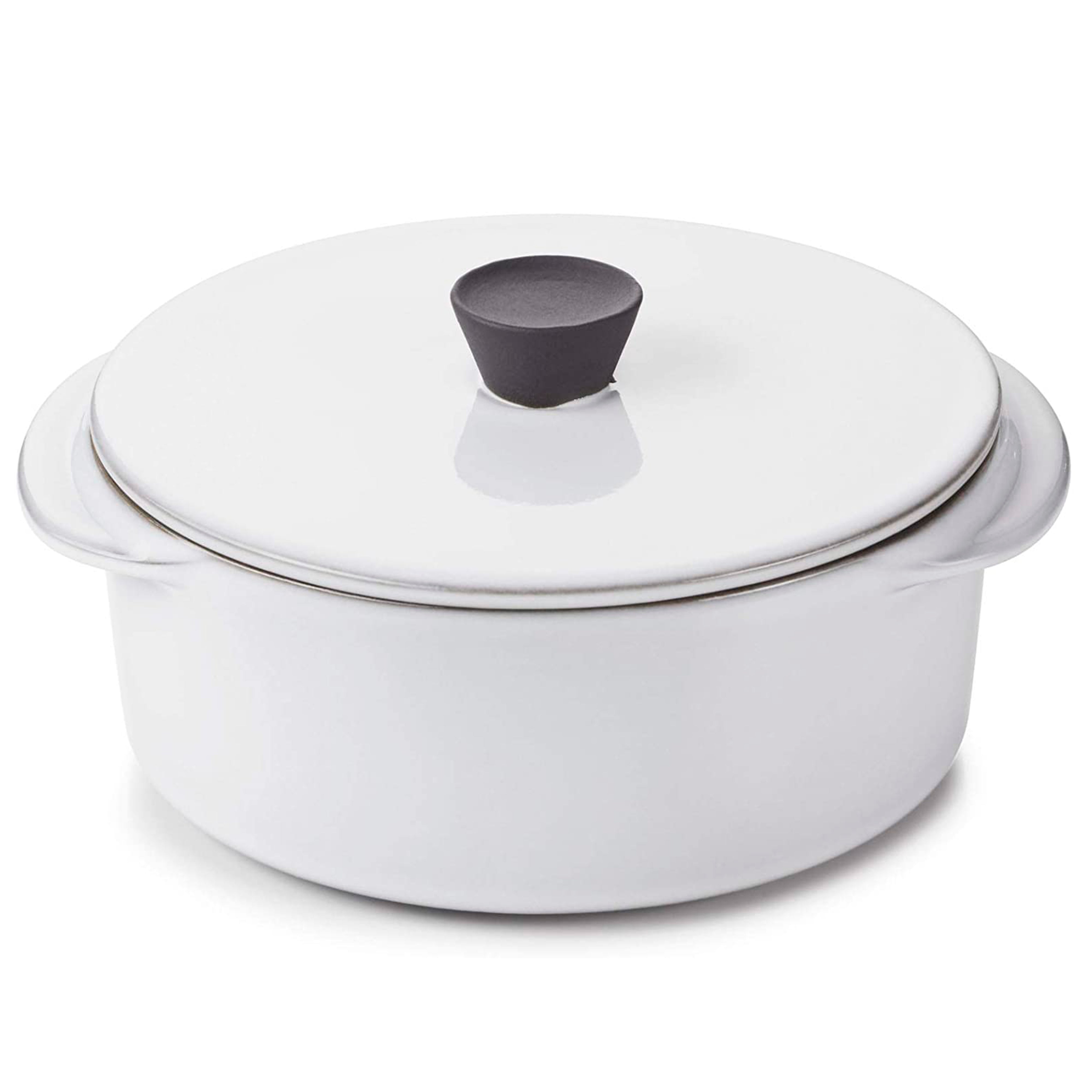 Revol Caractere Porcelain Cocotte with Lid White Cumulus, 8.75 Oz