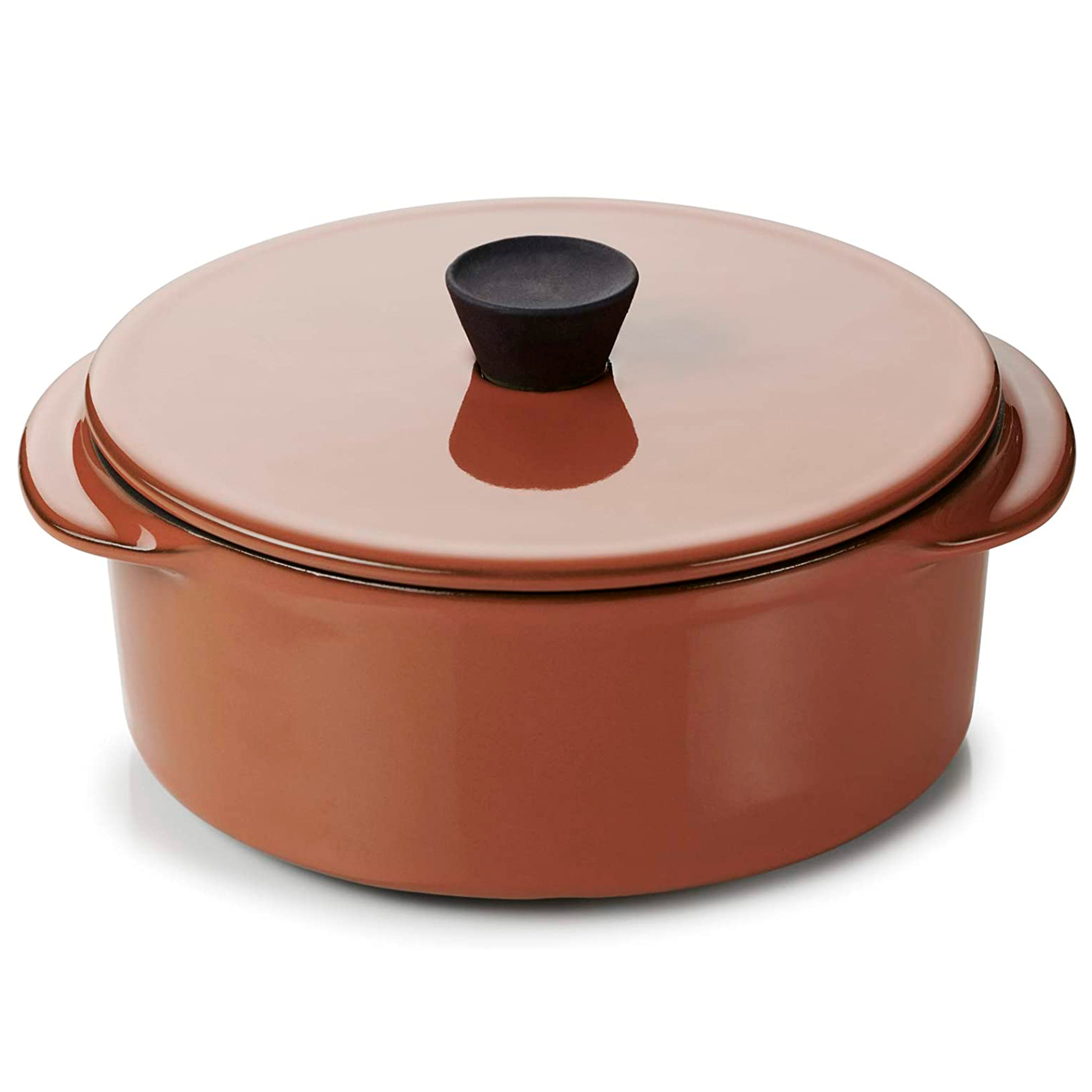 Revol Caractere Porcelain Cocotte with Lid Cinnamon, 8.75 Oz