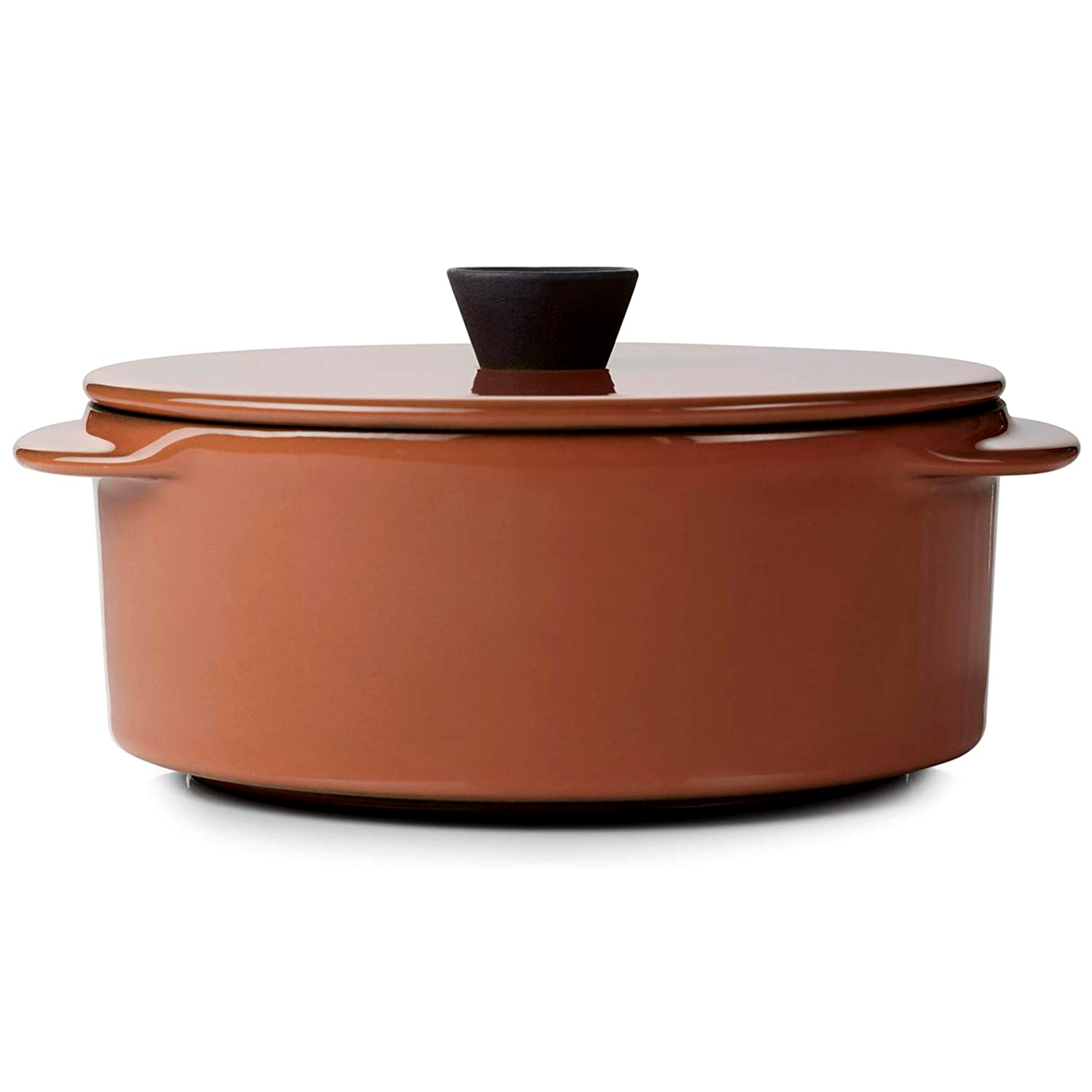 Revol Caractere Porcelain Cocotte with Lid Cinnamon, 8.75 Oz