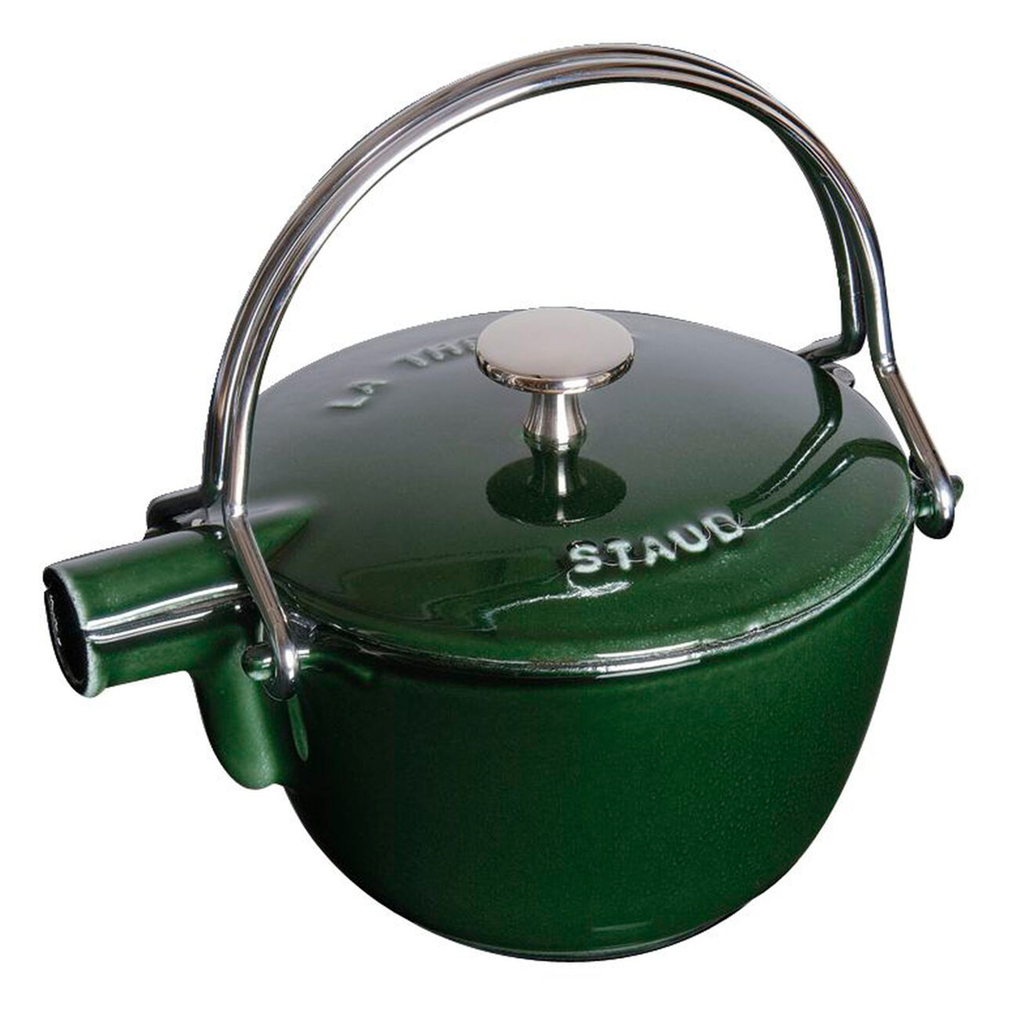 Staub Cast Iron Basil Round Tea Kettle, 1-Quart