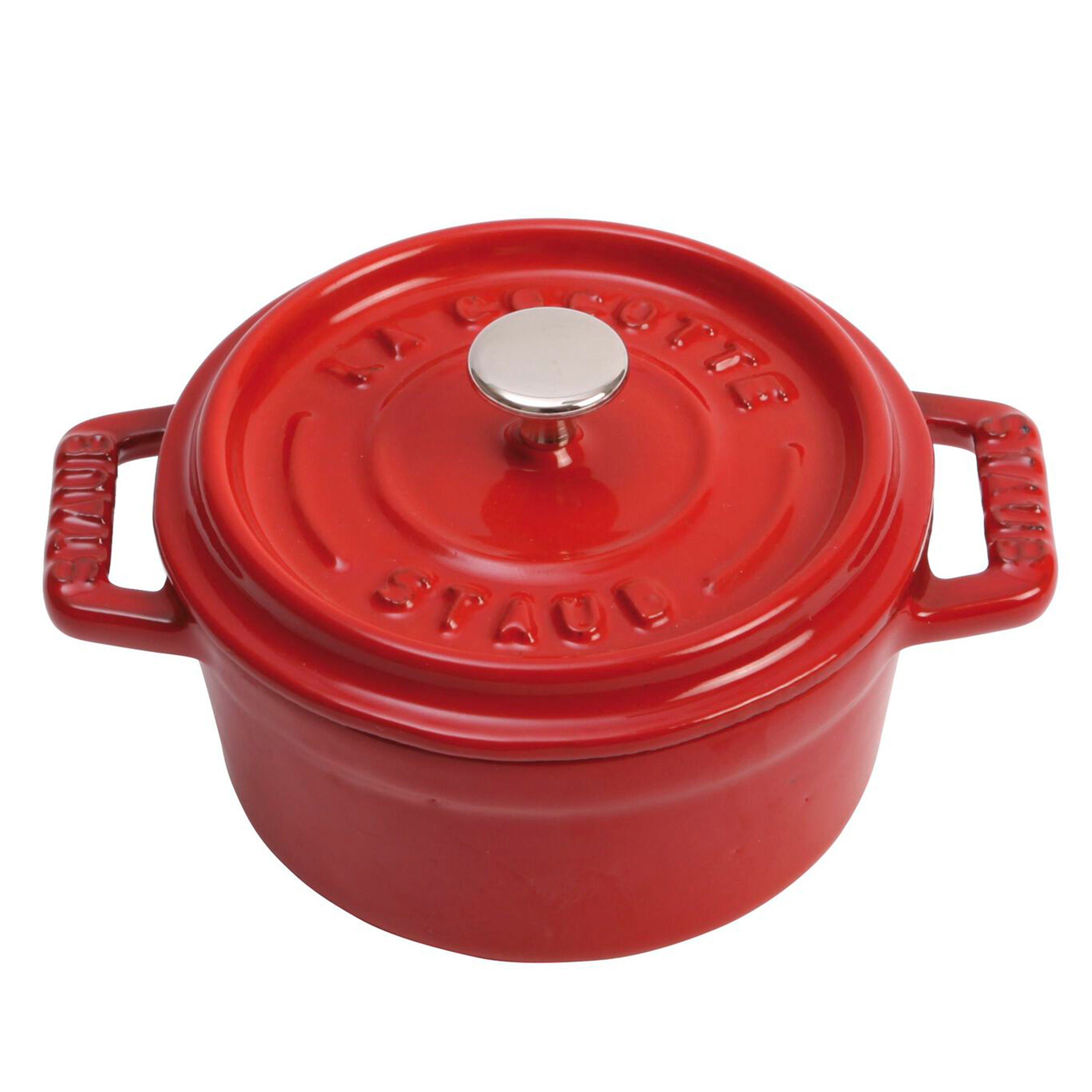 Staub Cast Iron Cherry Mini Round Cocotte, 0.25-Quart