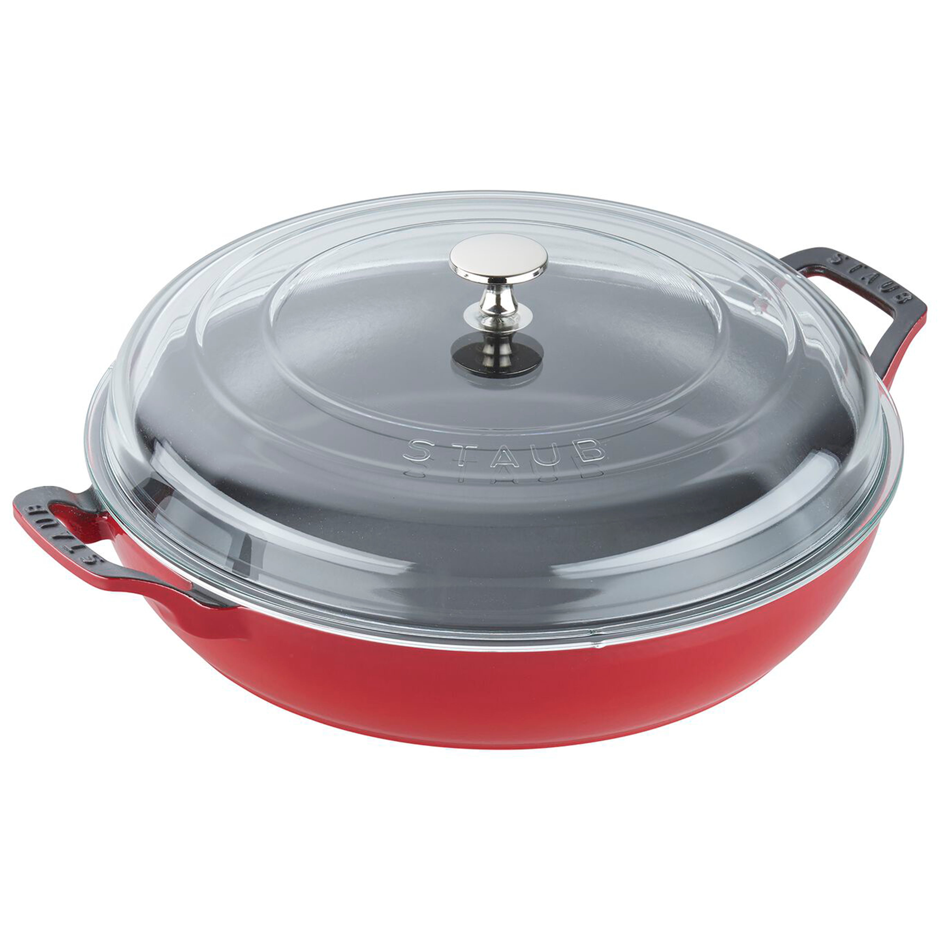 Staub Cast Iron Cherry Braiser with Glass Lid, 3.5-Quart