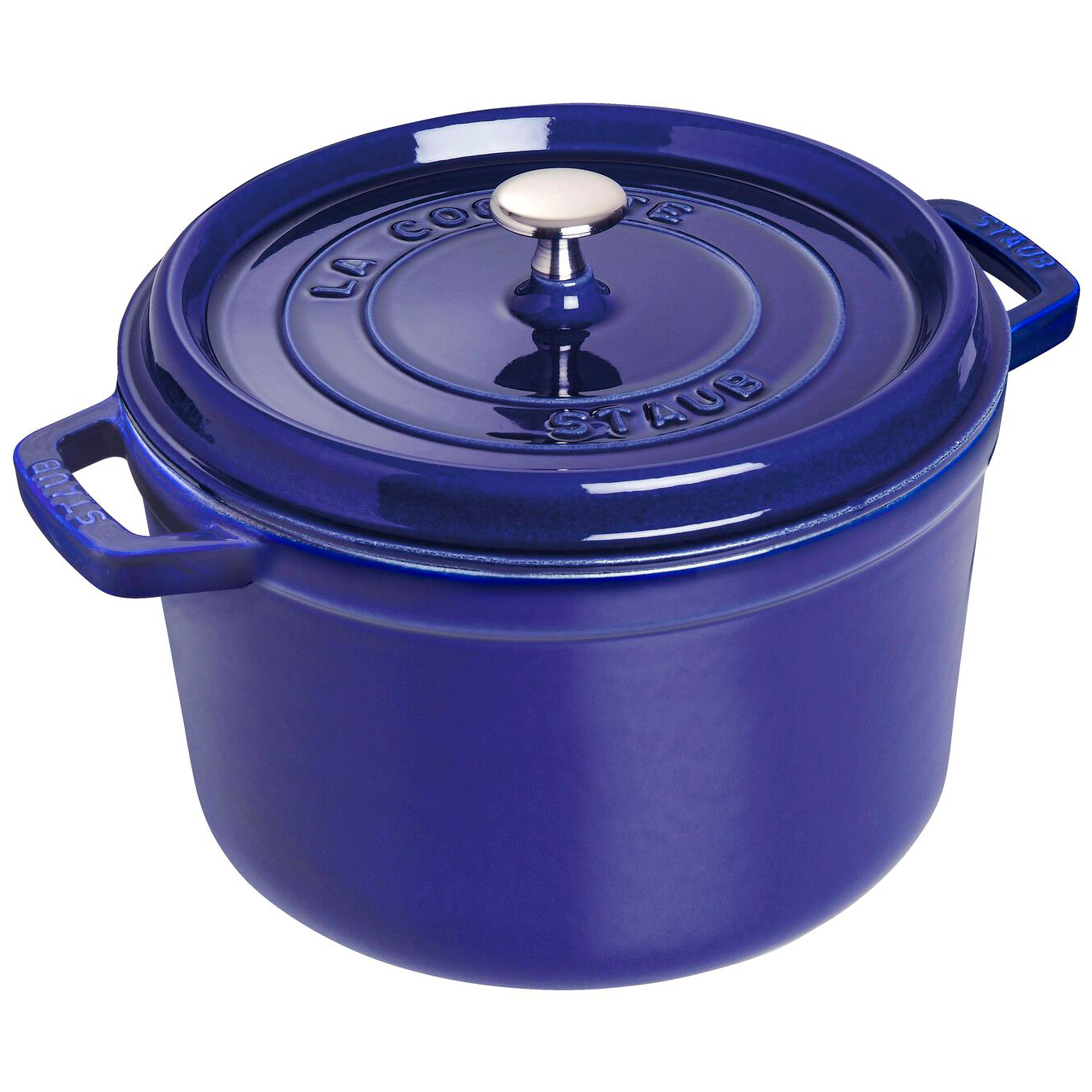 Staub Cast Iron Dark Blue Deep Round Cocotte, 5-Quart