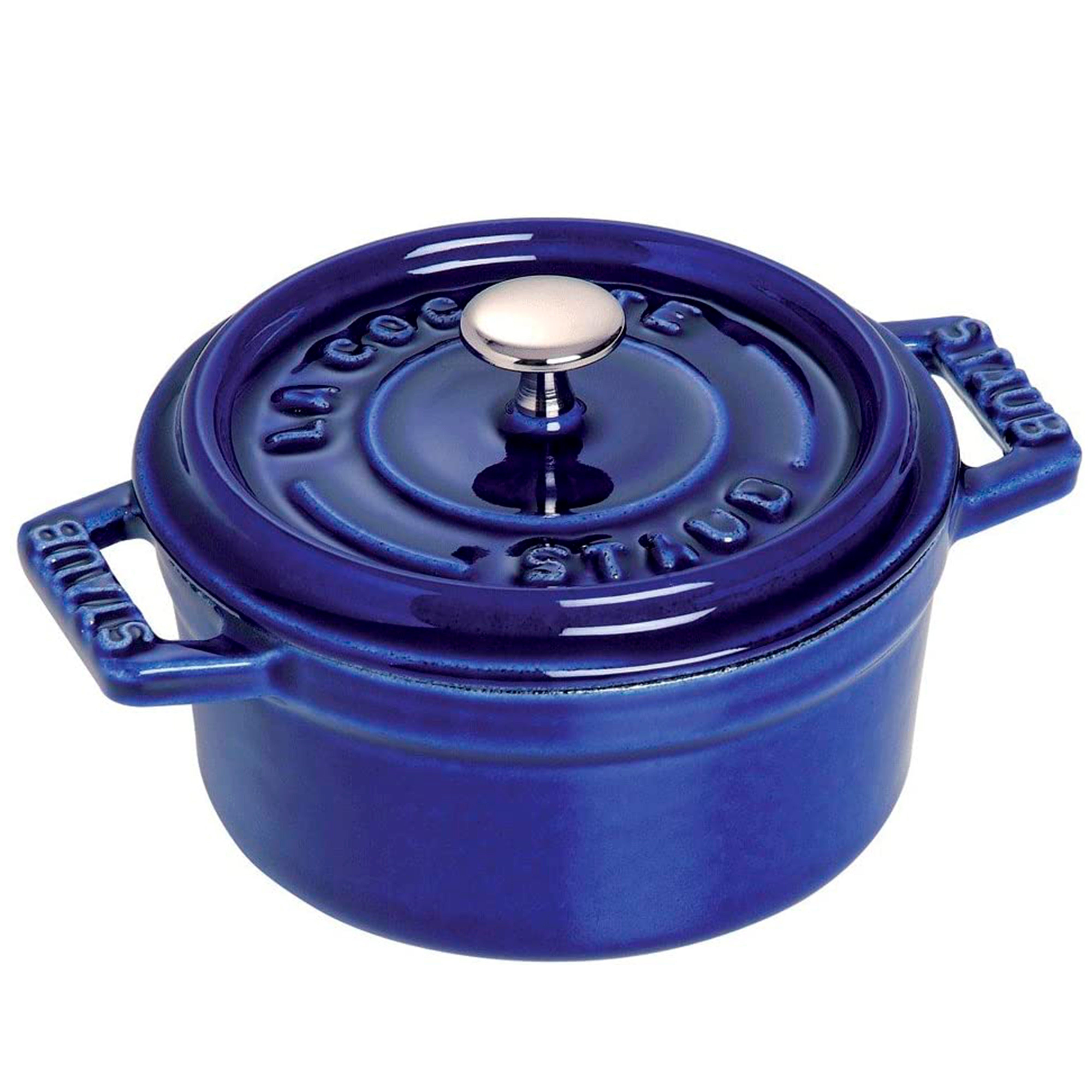 Staub Cast Iron Dark Blue Mini Round Cocotte, 0.25-Quart