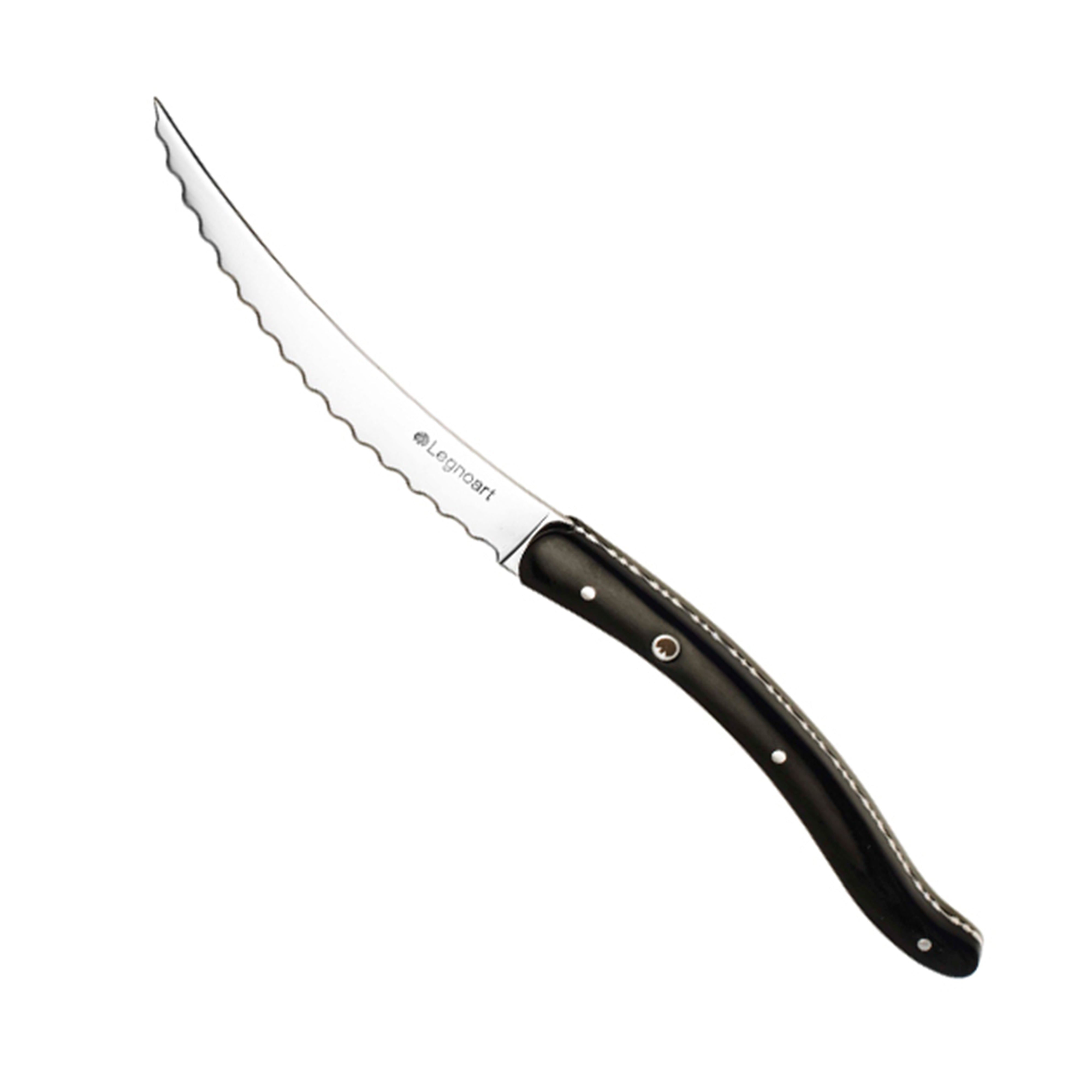 Legnoart Wagyu 4 Piece Steak Knife Set with Dark Wood Handle in Luxury Solid Wooden Box