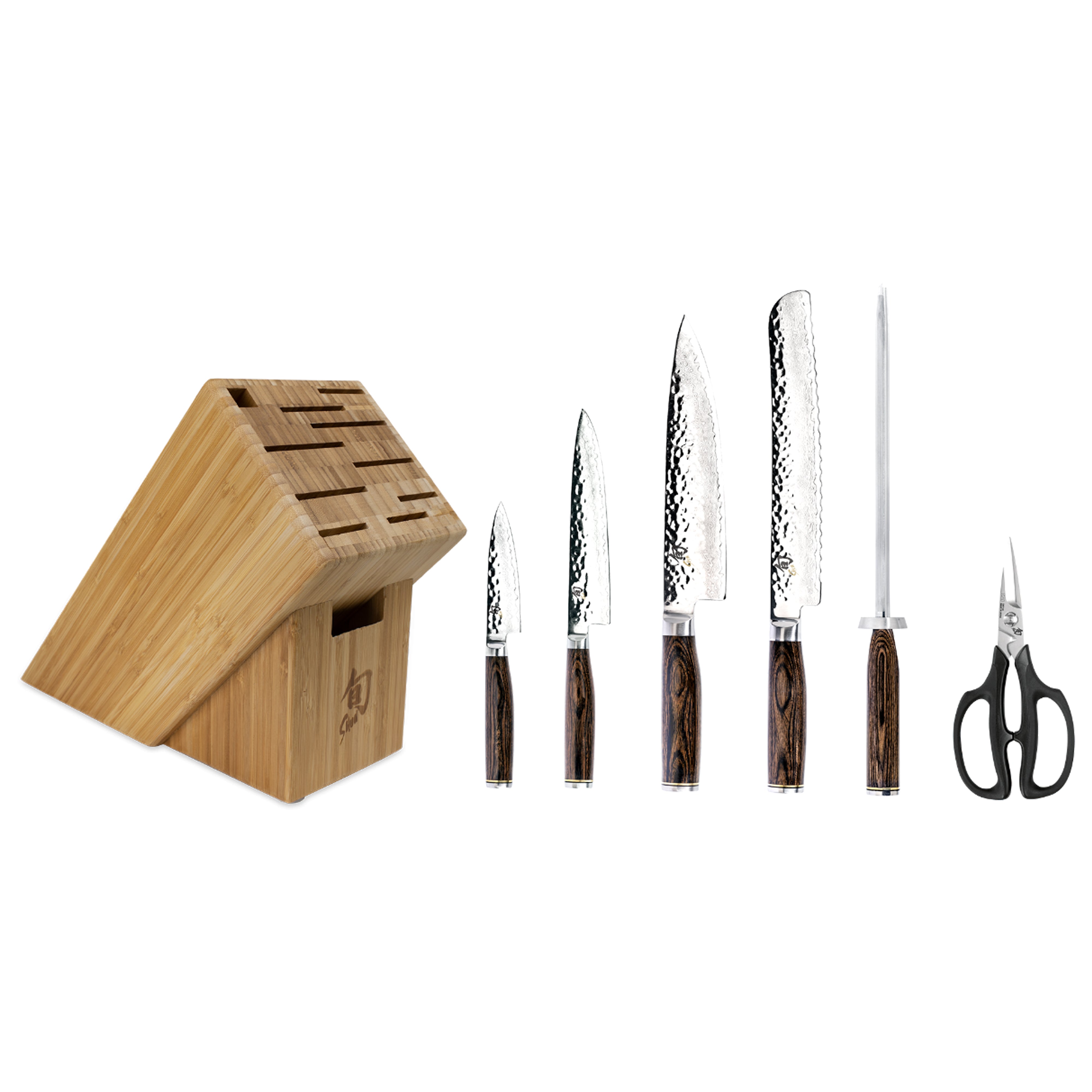 Shun Premier Damascus Steel 7-Piece Knife Block Set