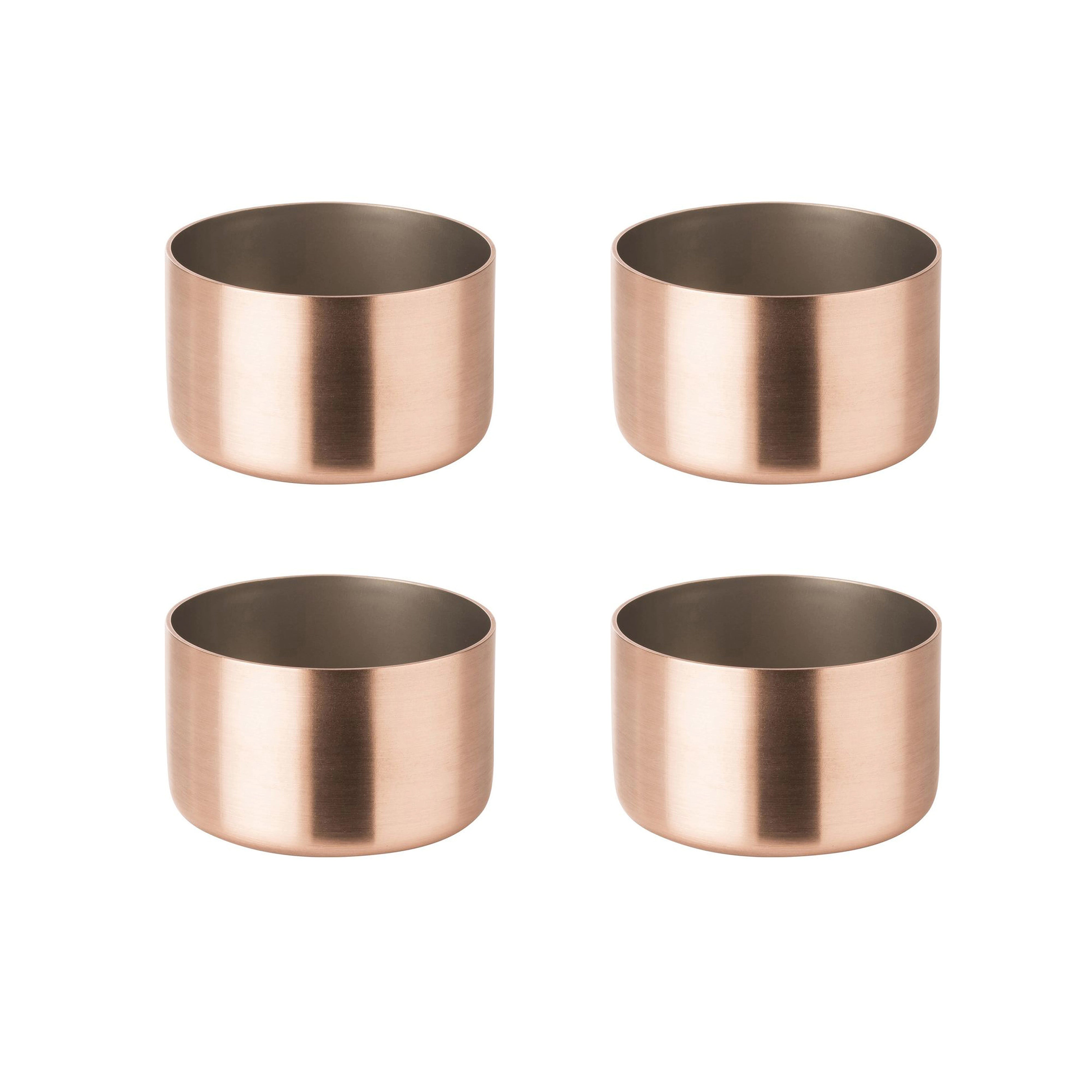 Mauviel M'Mini Copper 4-Piece Souffle Mold, 3.5-Inches