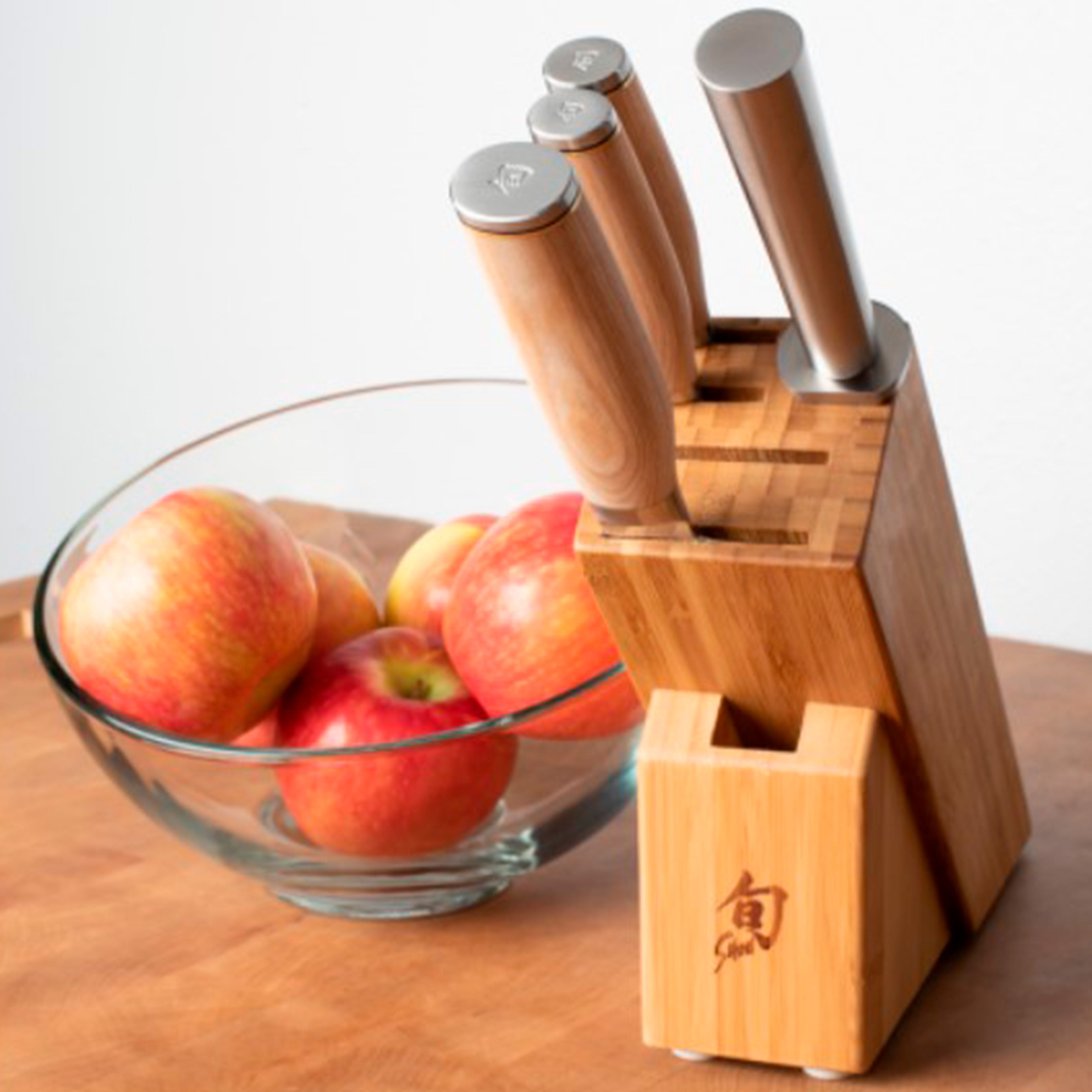 Shun Premier Blonde Damascus Steel 5-Piece Knife Block Set