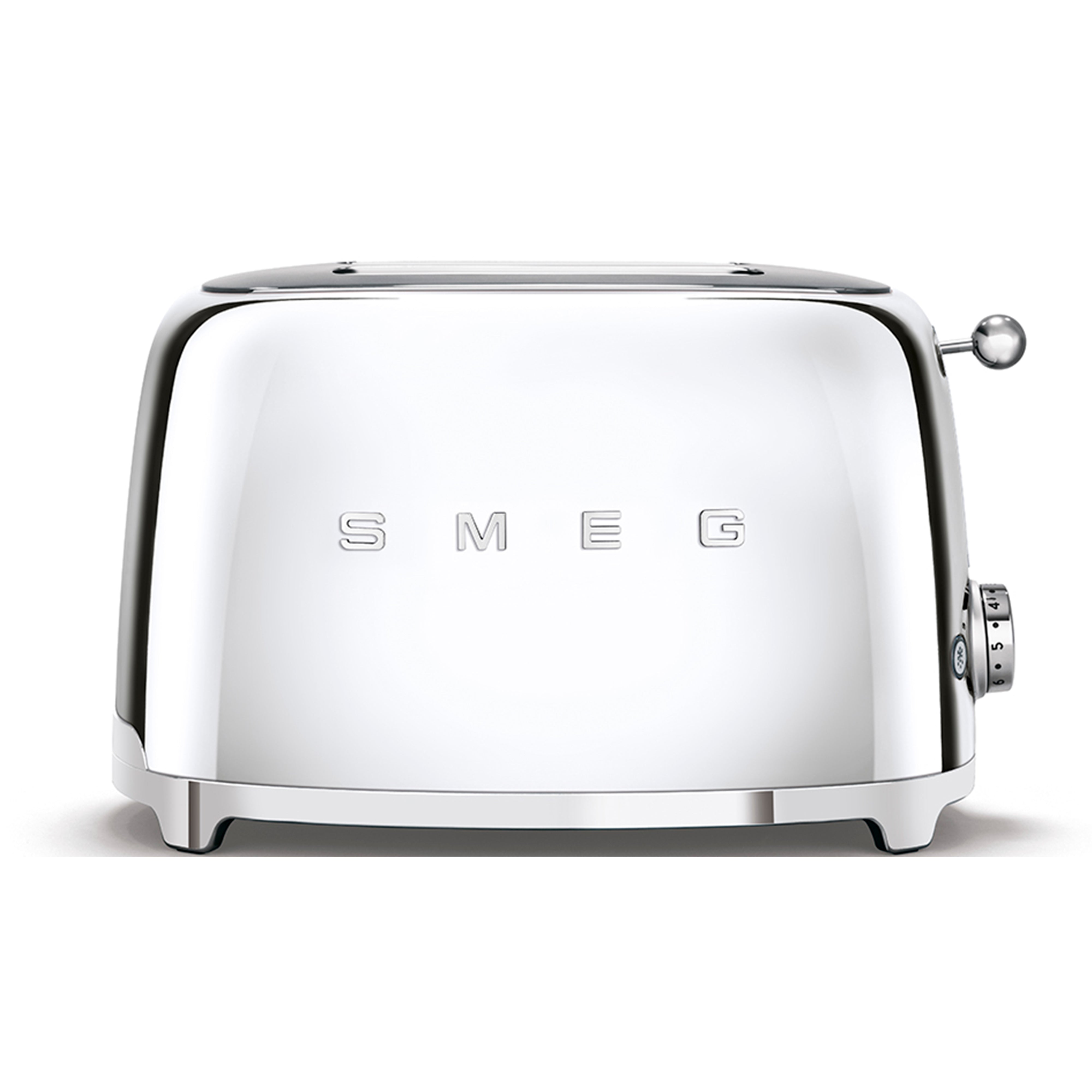 Smeg 50's Retro Style Aesthetic 2x2 Slice Toaster, Stainless Steel - LaCuisineStore