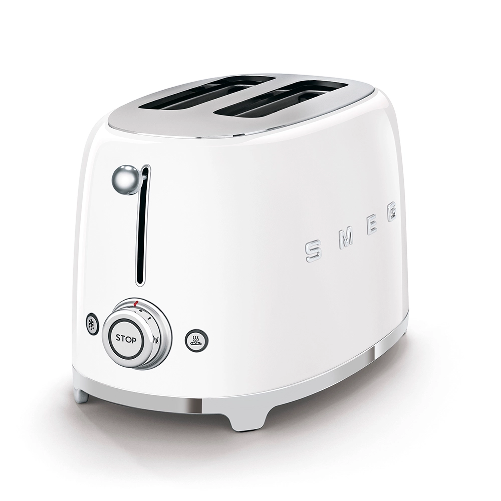 Smeg 50's Retro Style Aesthetic 2x2 Slice White Toaster