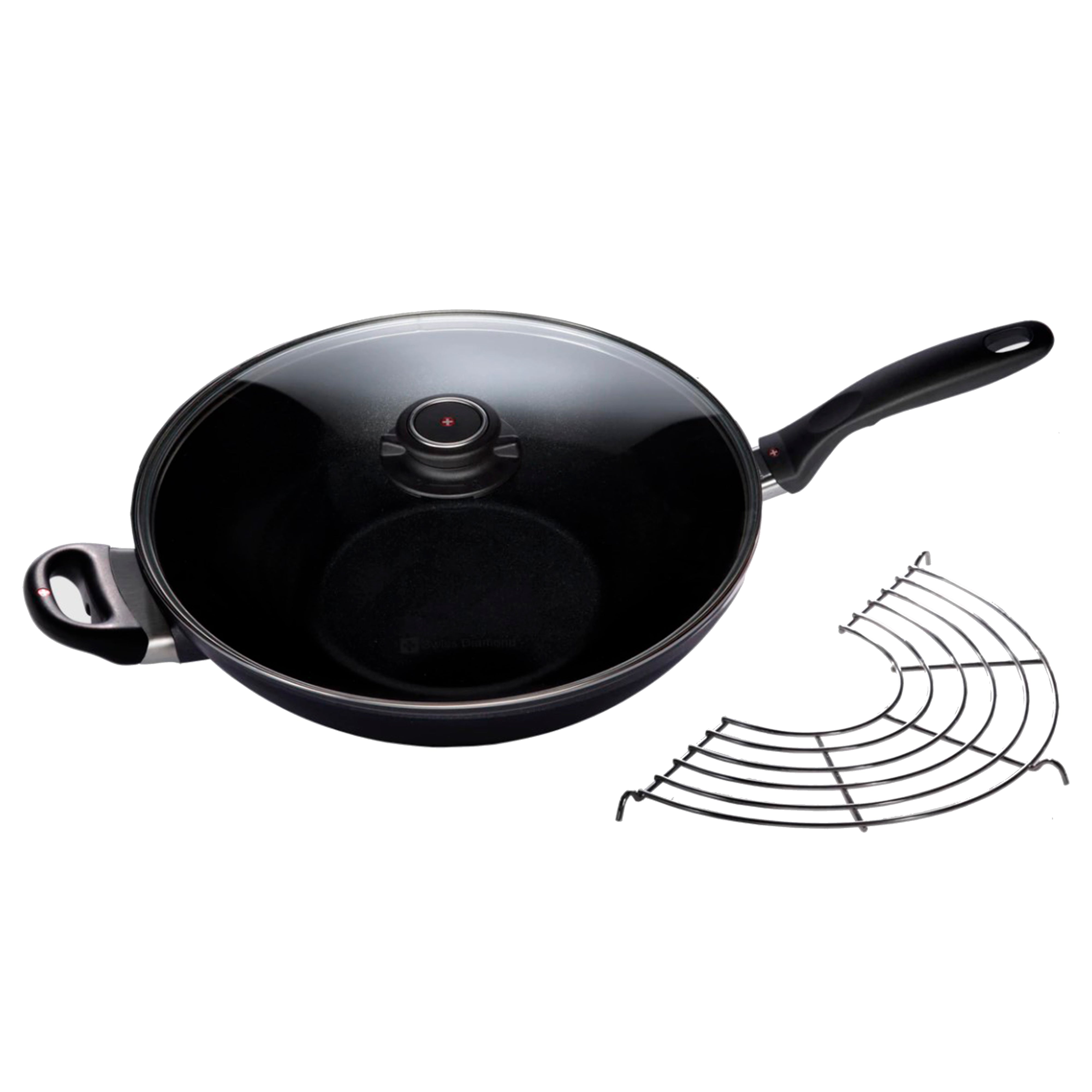 Swiss Diamond XD Nonstick Wok with Lid and Rack, 5.3-Quart